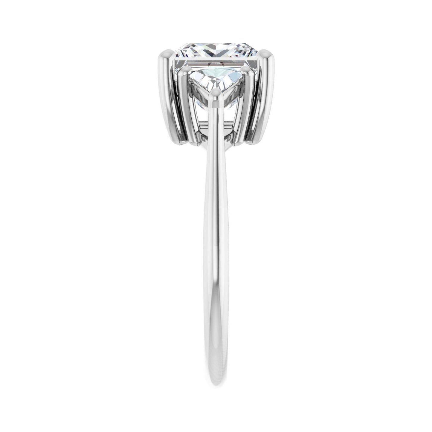 Square Three-Stone Engagement Ring | Metal Type=14K White Gold | Center Stone Size=2.5 CT | Image 4