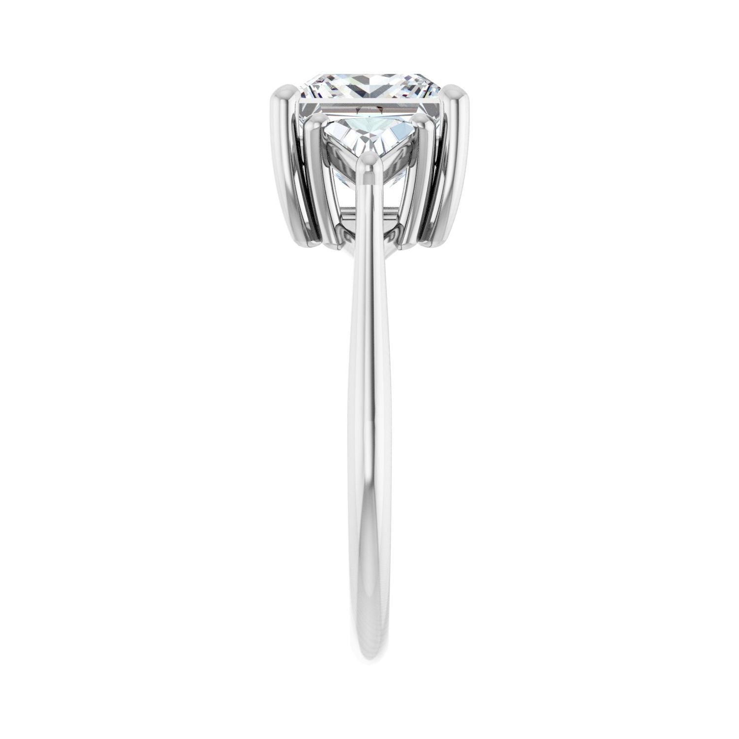 Square Three-Stone Engagement Ring | Metal Type=14K White Gold | Center Stone Size=2.5 CT | Image 4
