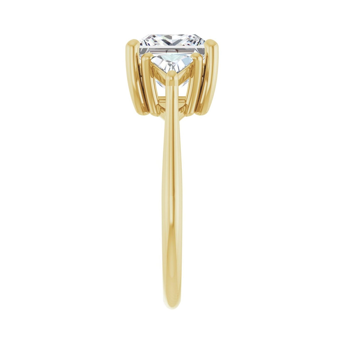 Square Three-Stone Engagement Ring | Metal Type=14K Yellow Gold | Center Stone Size=2.5 CT | Image 4