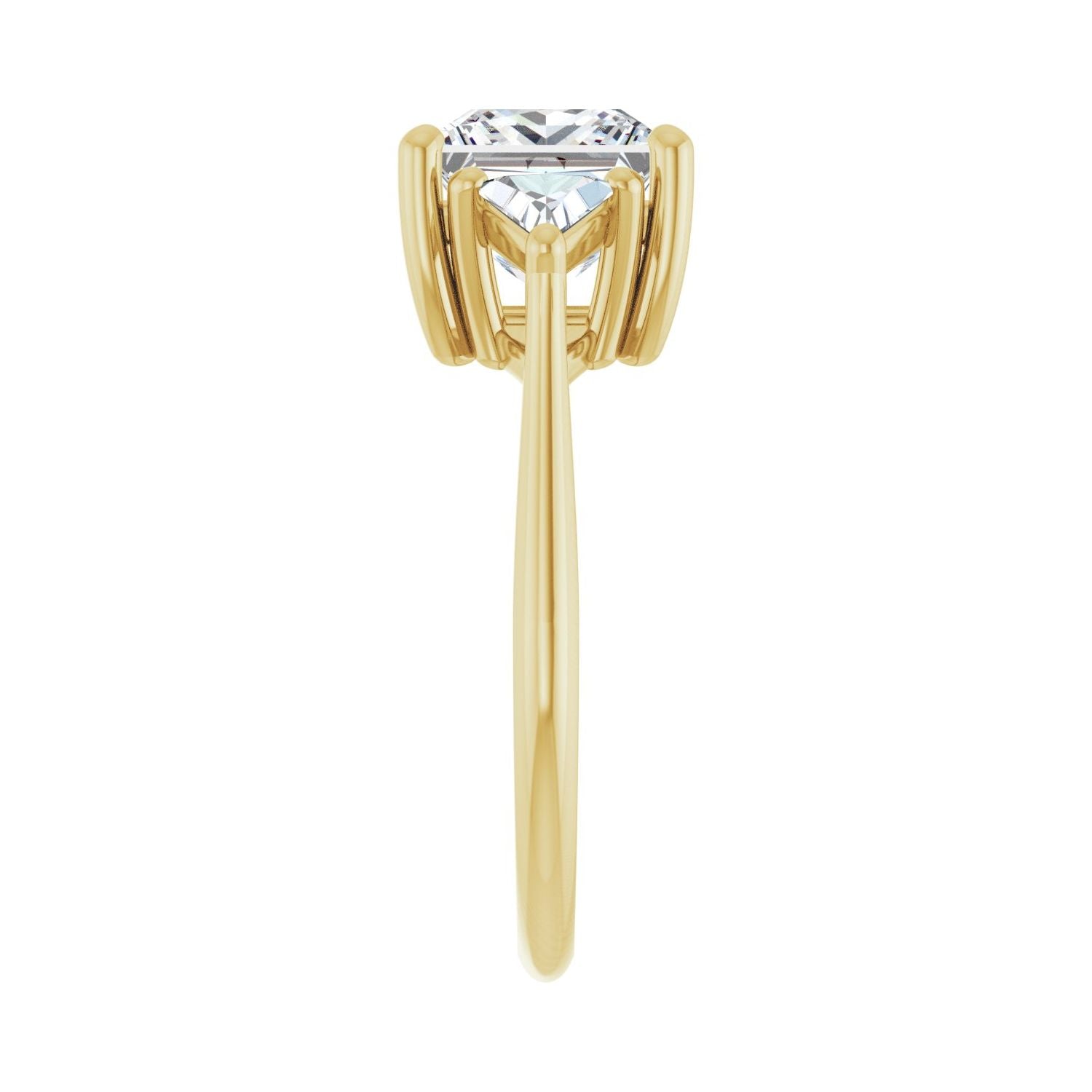 Square Three-Stone Engagement Ring | Metal Type=14K Yellow Gold | Center Stone Size=2.5 CT | Image 4