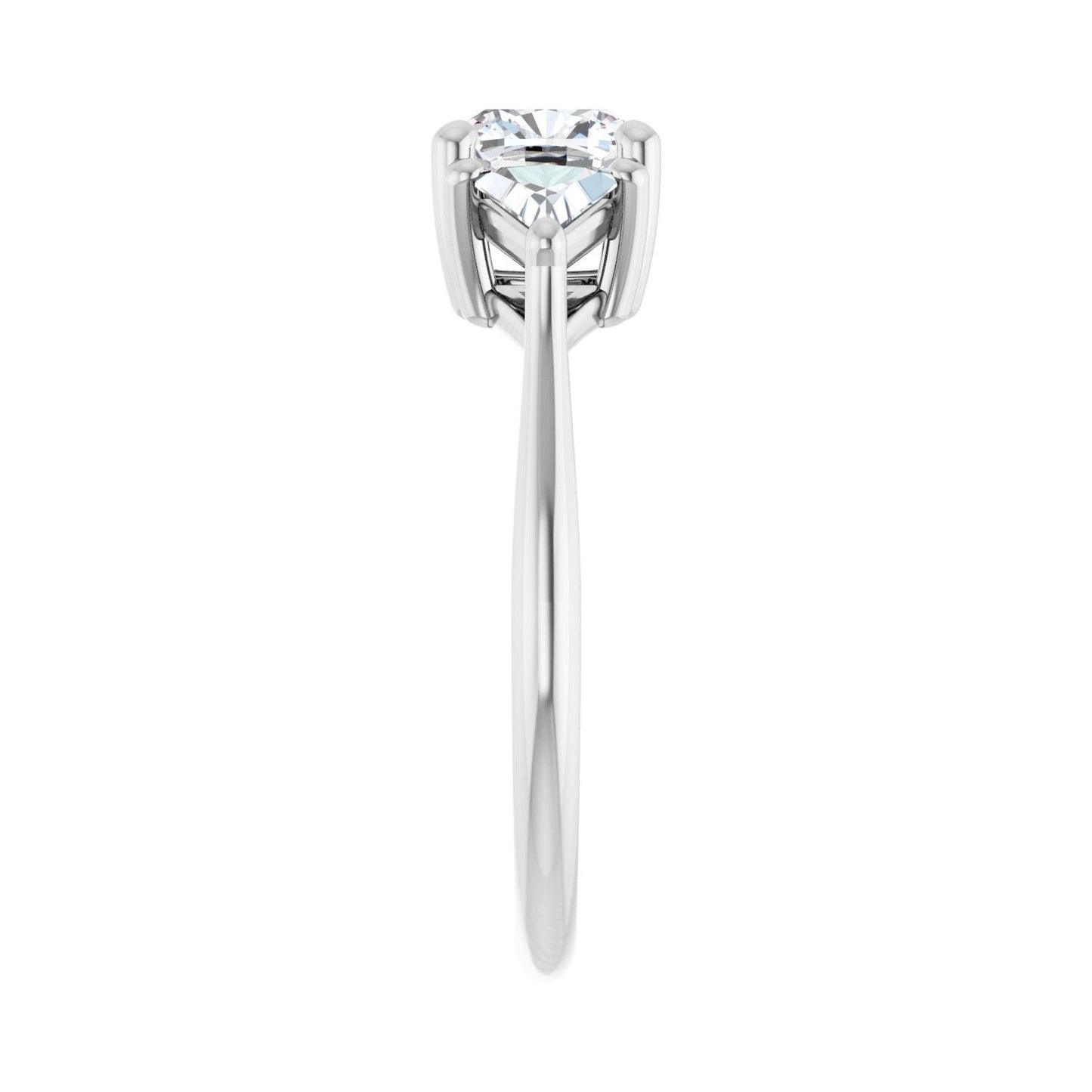 Cushion Three-Stone Engagement Ring | Metal Type=14K White Gold | Center Stone Size=1 CT | Image 4
