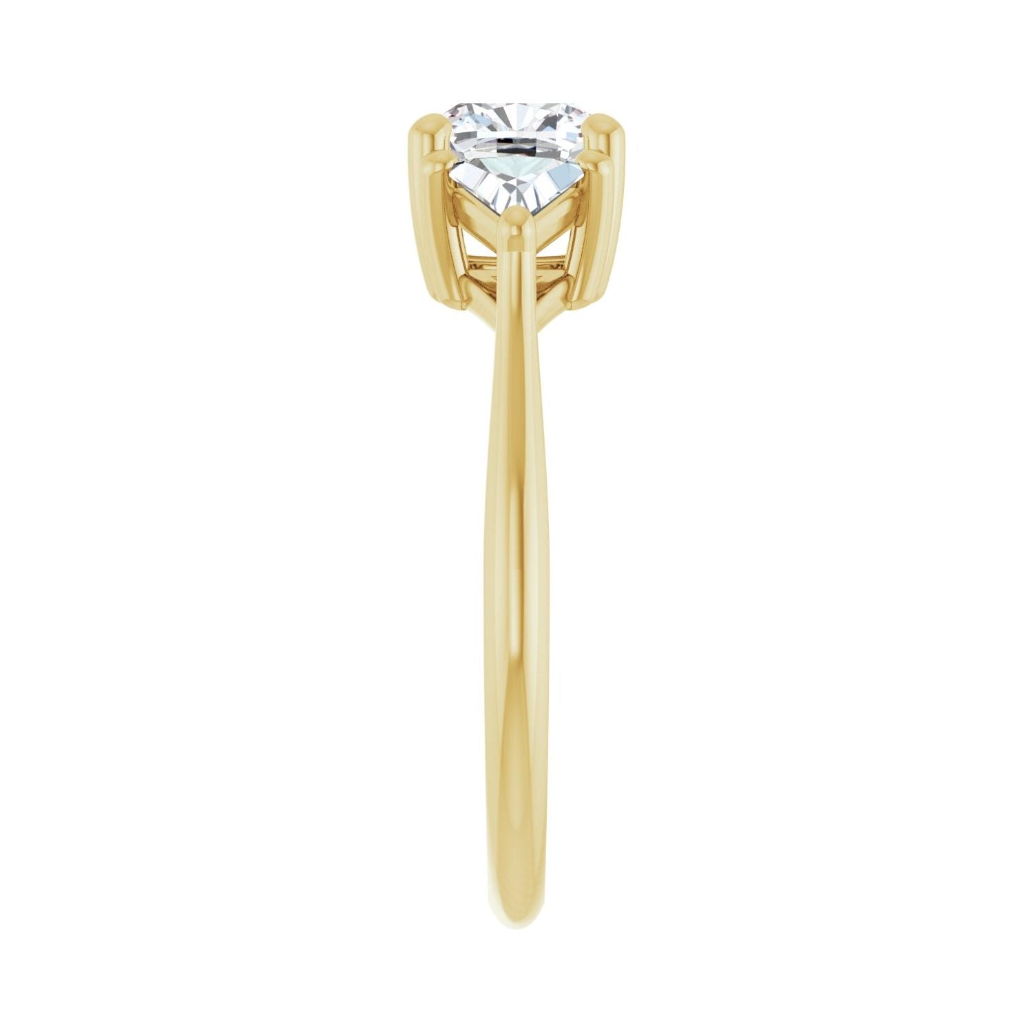 Cushion Three-Stone Engagement Ring | Metal Type=14K Yellow Gold | Center Stone Size=1 CT | Image 4