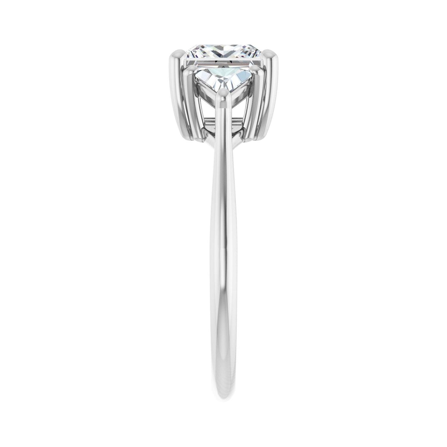 Square Three-Stone Engagement Ring | Metal Type=14K White Gold | Center Stone Size=1.5 CT | Image 4