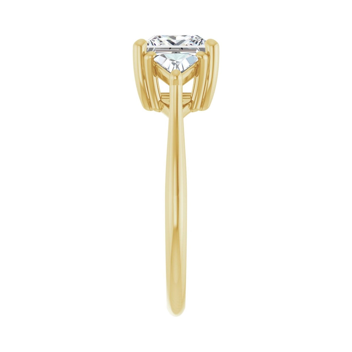 Square Three-Stone Engagement Ring | Metal Type=14K Yellow Gold | Center Stone Size=1.5 CT | Image 4