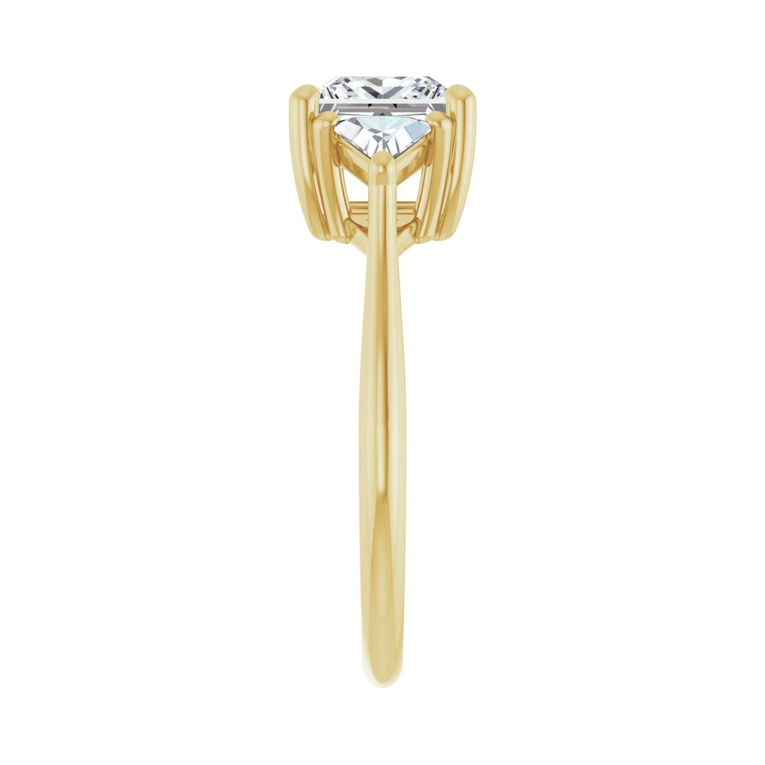 Square Three-Stone Engagement Ring | Metal Type=14K Yellow Gold | Center Stone Size=1.5 CT | Image 4