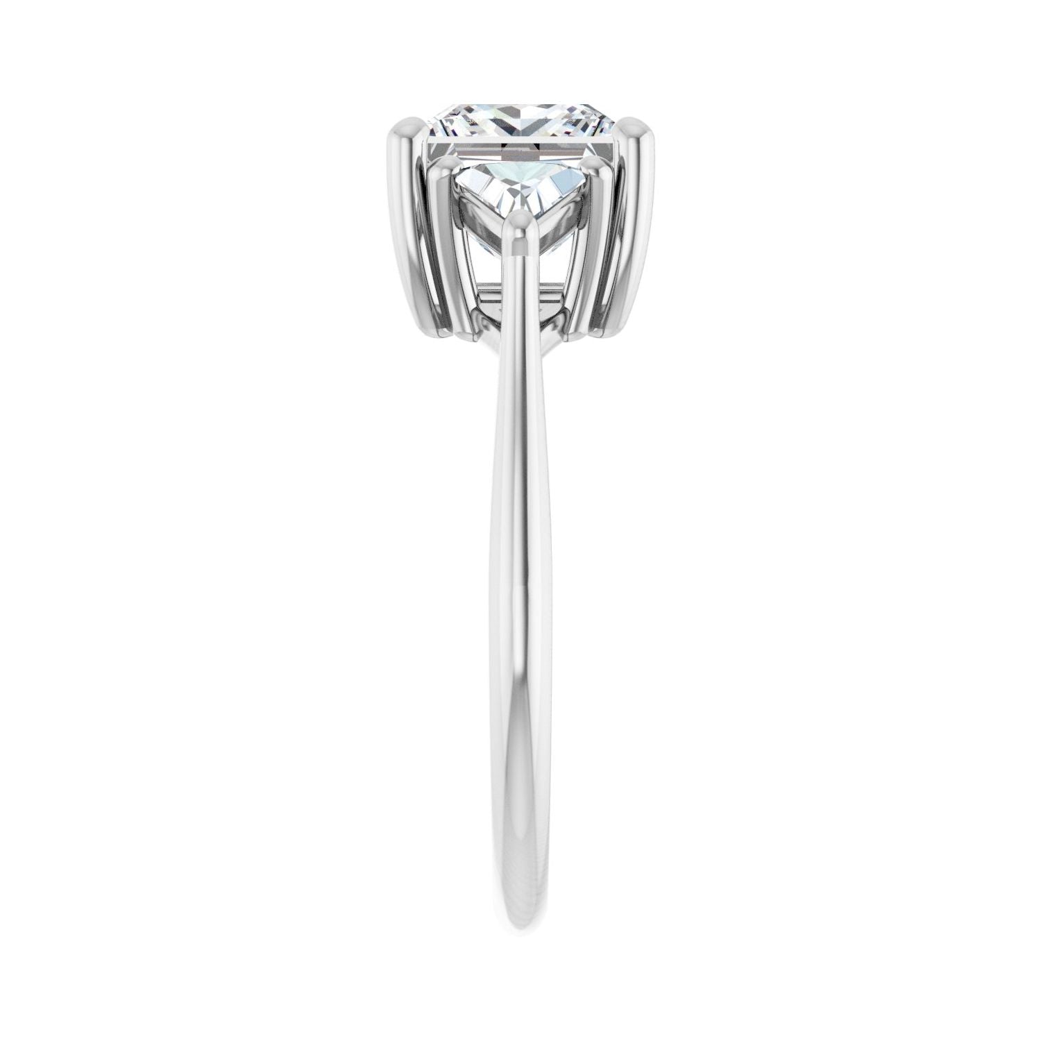 Square Three-Stone Engagement Ring | Metal Type=14K White Gold | Center Stone Size=2 CT | Image 4