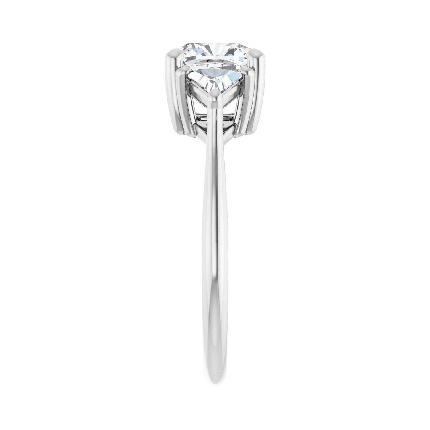 Cushion Three-Stone Engagement Ring | Metal Type=14K White Gold | Center Stone Size=2 CT | Image 4