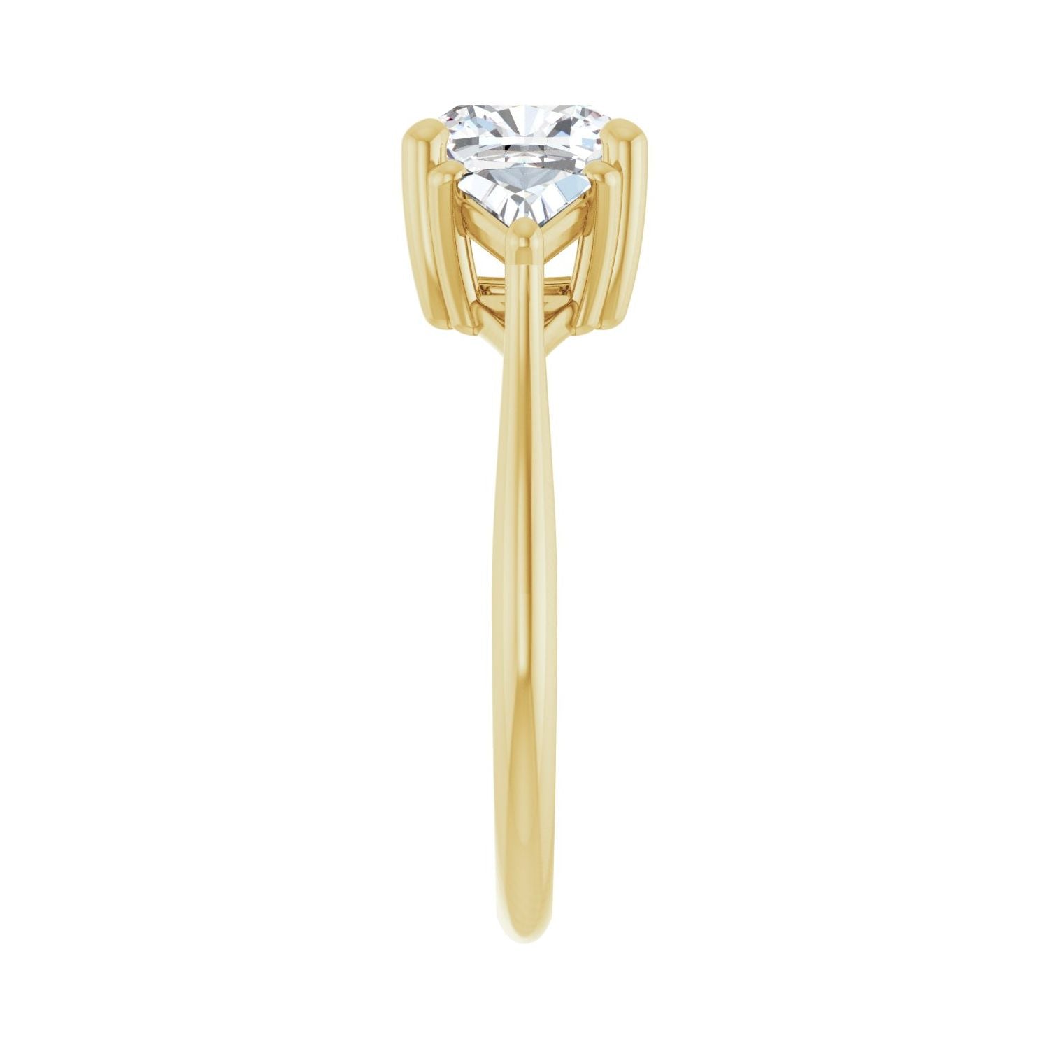 Cushion Three-Stone Engagement Ring | Metal Type=14K Yellow Gold | Center Stone Size=2 CT | Image 4