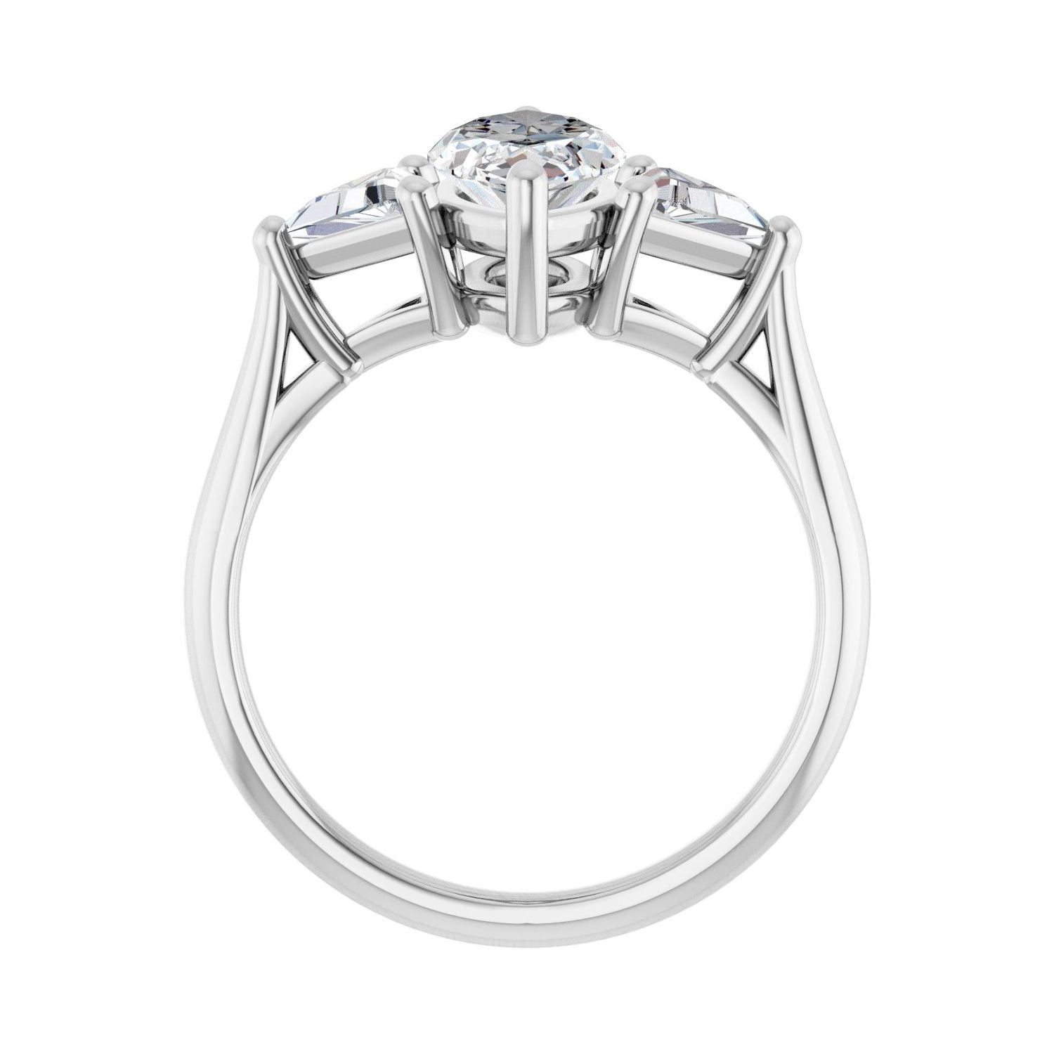 Marquise Three-Stone Engagement Ring | Metal Type=14K White Gold | Center Stone Size=1.5 CT | Image 2