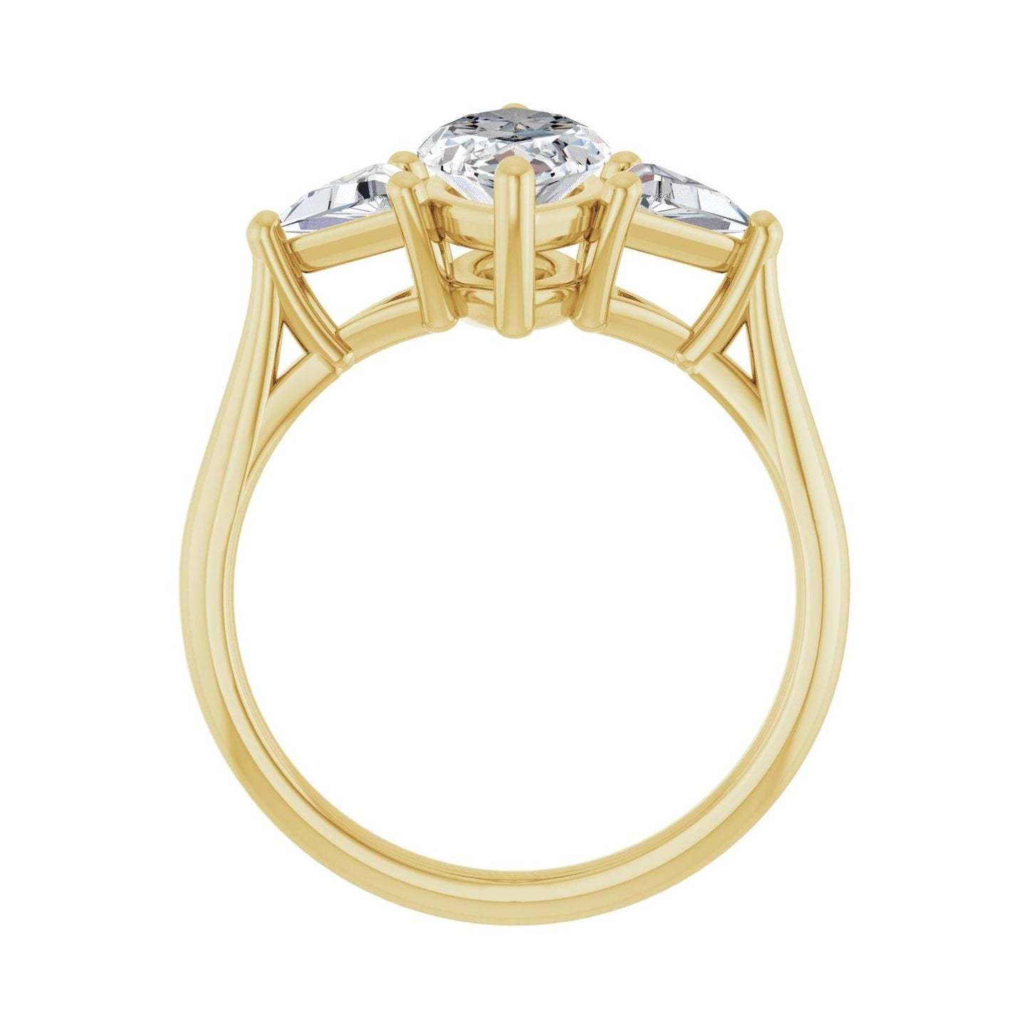 Marquise Three-Stone Engagement Ring | Metal Type=14K Yellow Gold | Center Stone Size=1.5 CT | Image 2