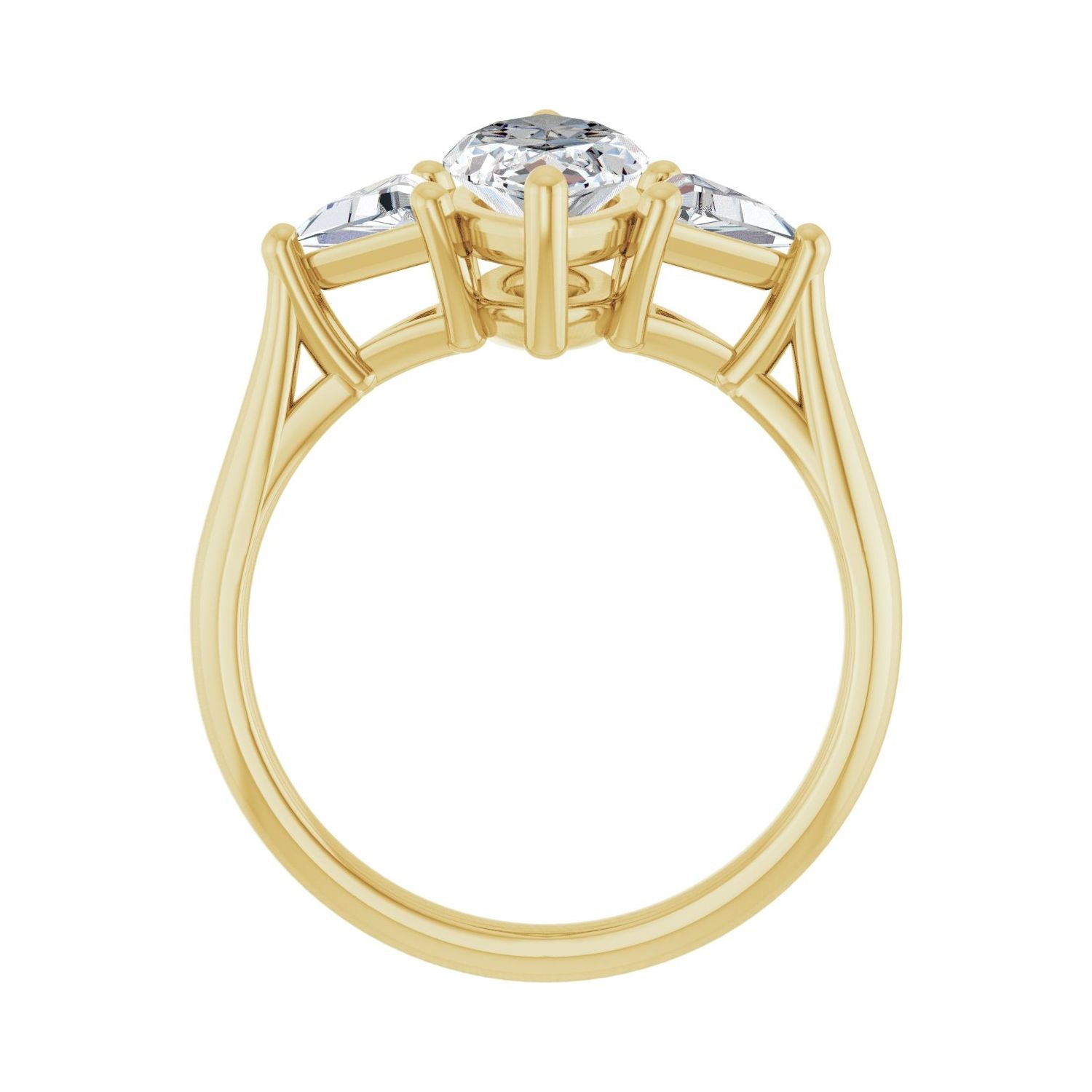 Marquise Three-Stone Engagement Ring | Metal Type=14K Yellow Gold | Center Stone Size=1.5 CT | Image 2