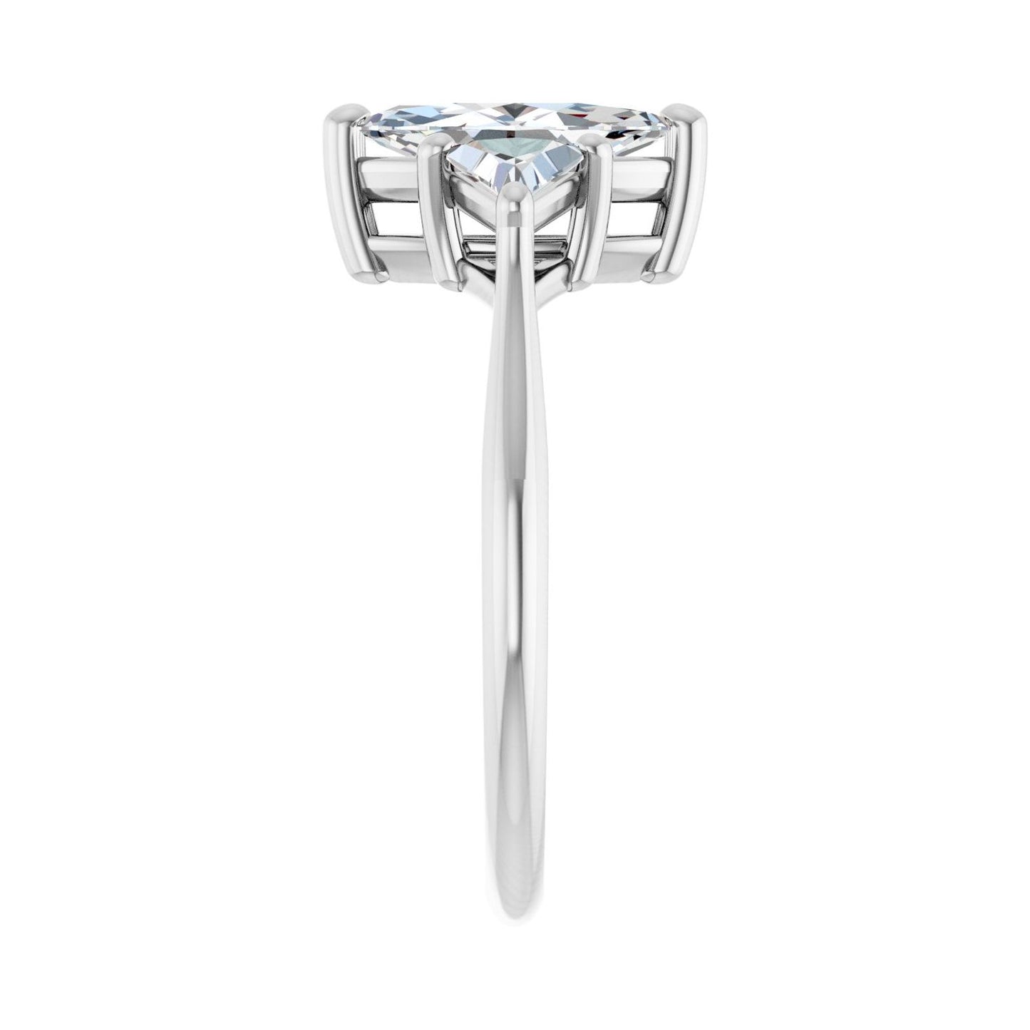 Marquise Three-Stone Engagement Ring | Metal Type=14K White Gold | Center Stone Size=1 CT | Image 4