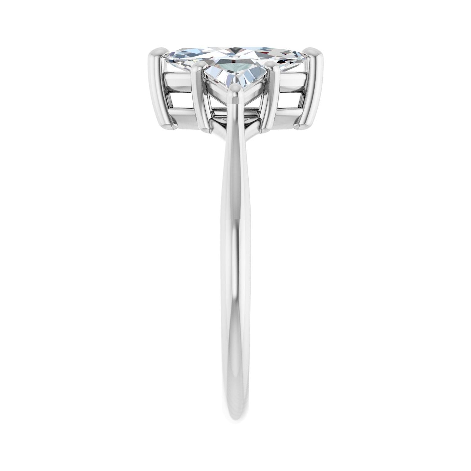 Marquise Three-Stone Engagement Ring | Metal Type=14K White Gold | Center Stone Size=1 CT | Image 4