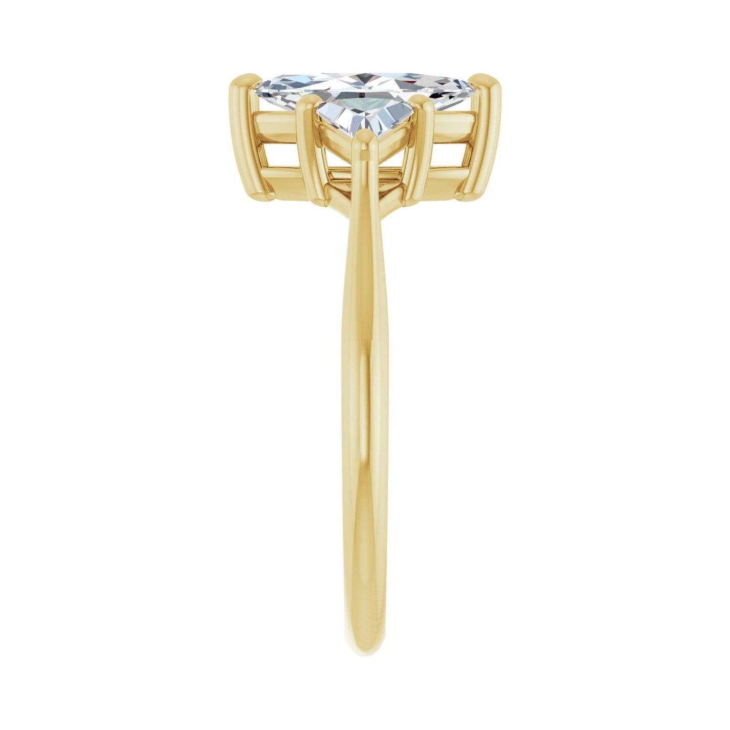 Marquise Three-Stone Engagement Ring | Metal Type=14K Yellow Gold | Center Stone Size=1 CT | Image 4