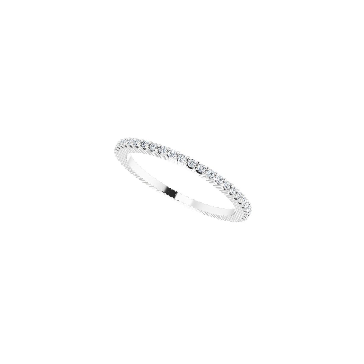 Shared-Prong Eternity Band - Round 1MM-2.5MM | Metal Type=14K White Gold | Diamond Size=1MM | Image 2