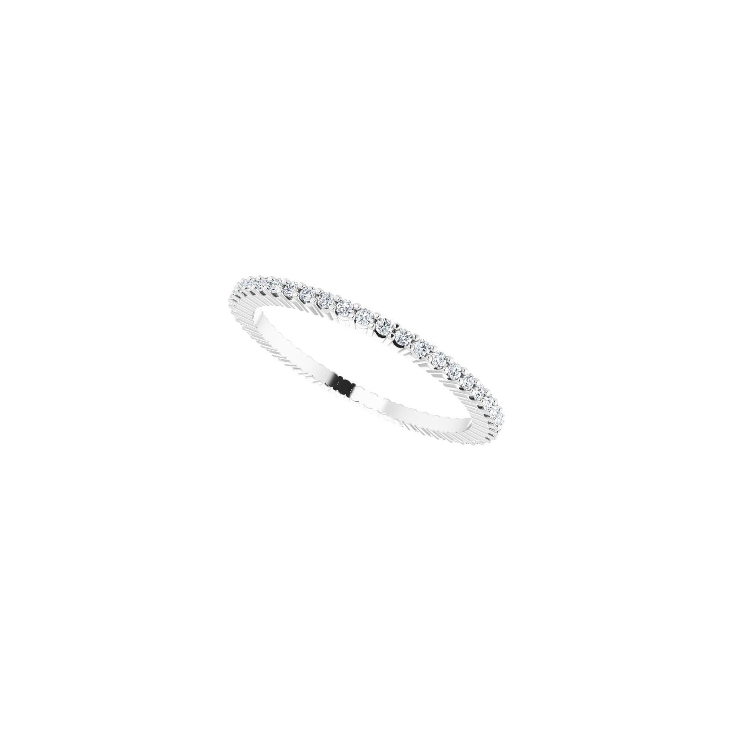 Shared-Prong Eternity Band - Round 1MM-2.5MM | Metal Type=14K White Gold | Diamond Size=1MM | Image 2