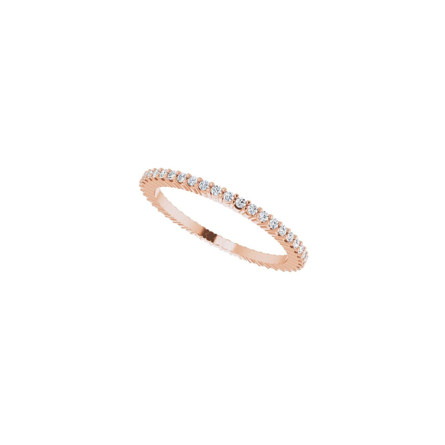 Shared-Prong Eternity Band - Round 1MM-2.5MM | Metal Type=14K Rose Gold | Diamond Size=1MM | Image 2
