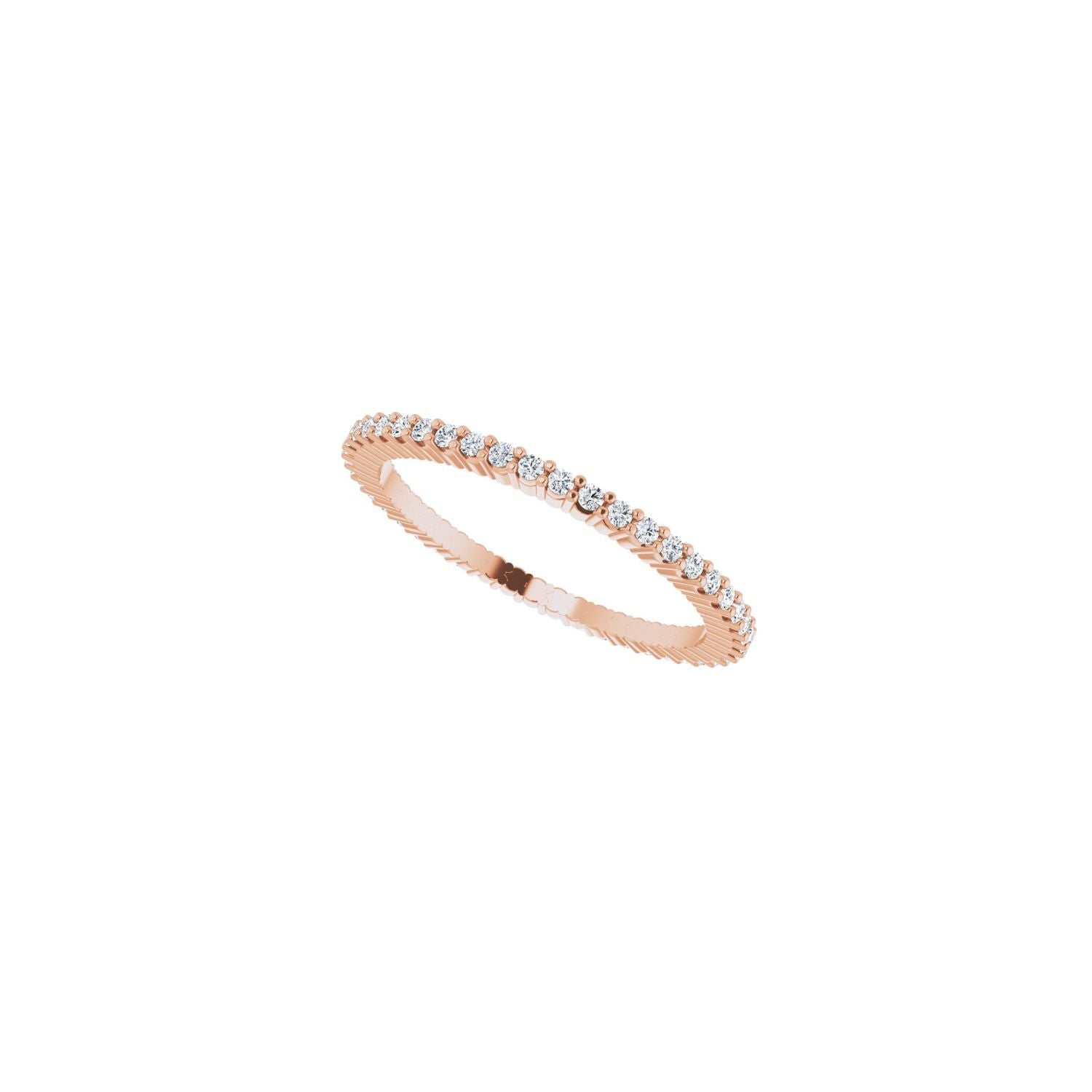 Shared-Prong Eternity Band - Round 1MM-2.5MM | Metal Type=14K Rose Gold | Diamond Size=1MM | Image 2