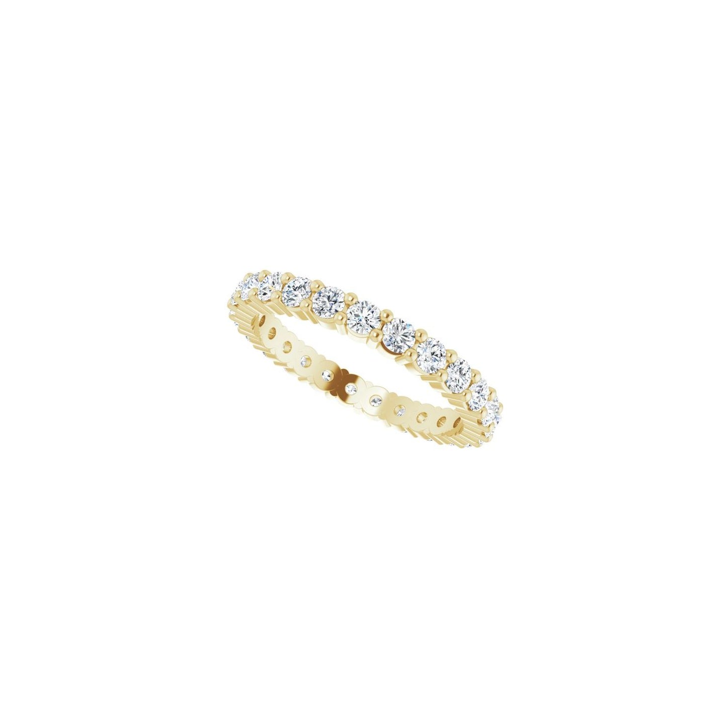 Shared-Prong Eternity Band - Round 1MM-2.5MM | Metal Type=14K Yellow Gold | Diamond Size=2MM | Image 2