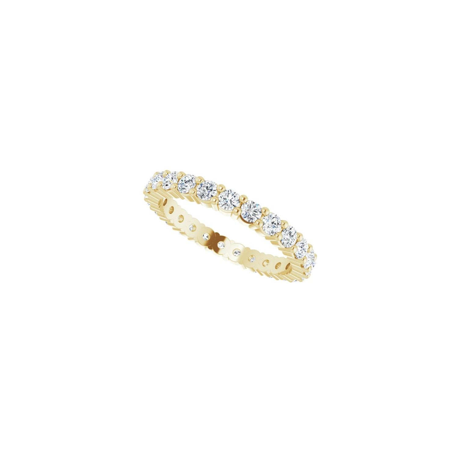 Shared-Prong Eternity Band - Round 1MM-2.5MM | Metal Type=14K Yellow Gold | Diamond Size=2MM | Image 2