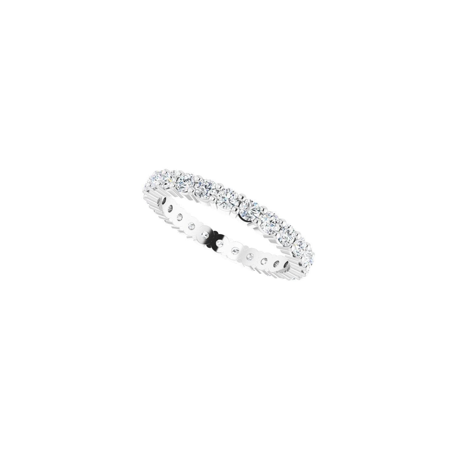 Shared-Prong Eternity Band - Round 1MM-2.5MM | Metal Type=14K White Gold | Diamond Size=2MM | Image 2