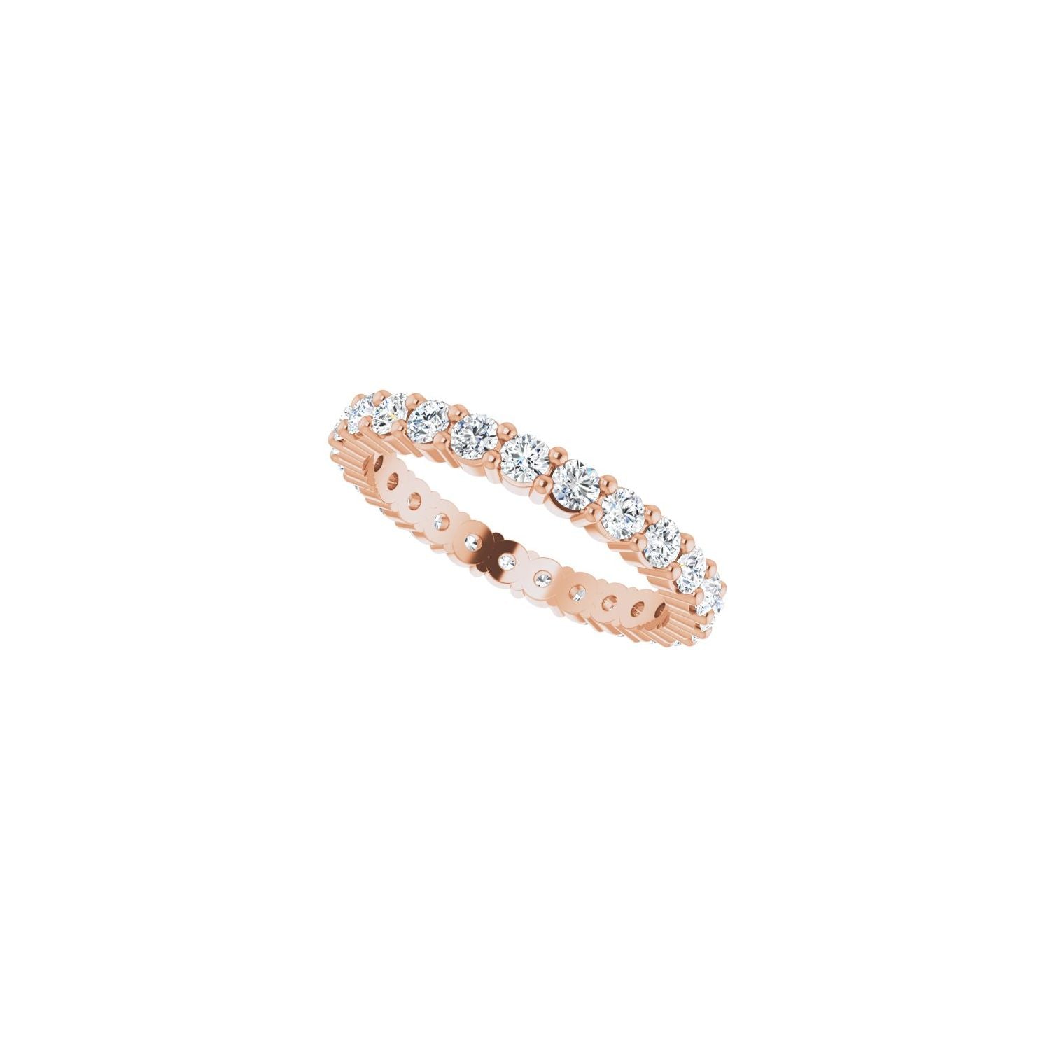 Shared-Prong Eternity Band - Round 1MM-2.5MM | Metal Type=14K Rose Gold | Diamond Size=2MM | Image 2