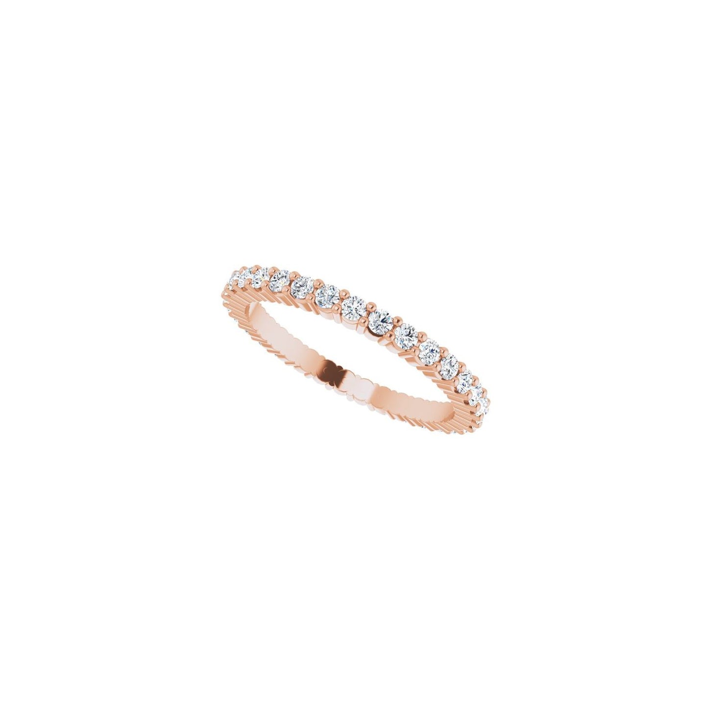 Shared-Prong Eternity Band - Round 1MM-2.5MM | Metal Type=14K Rose Gold | Diamond Size=1.5MM | Image 2