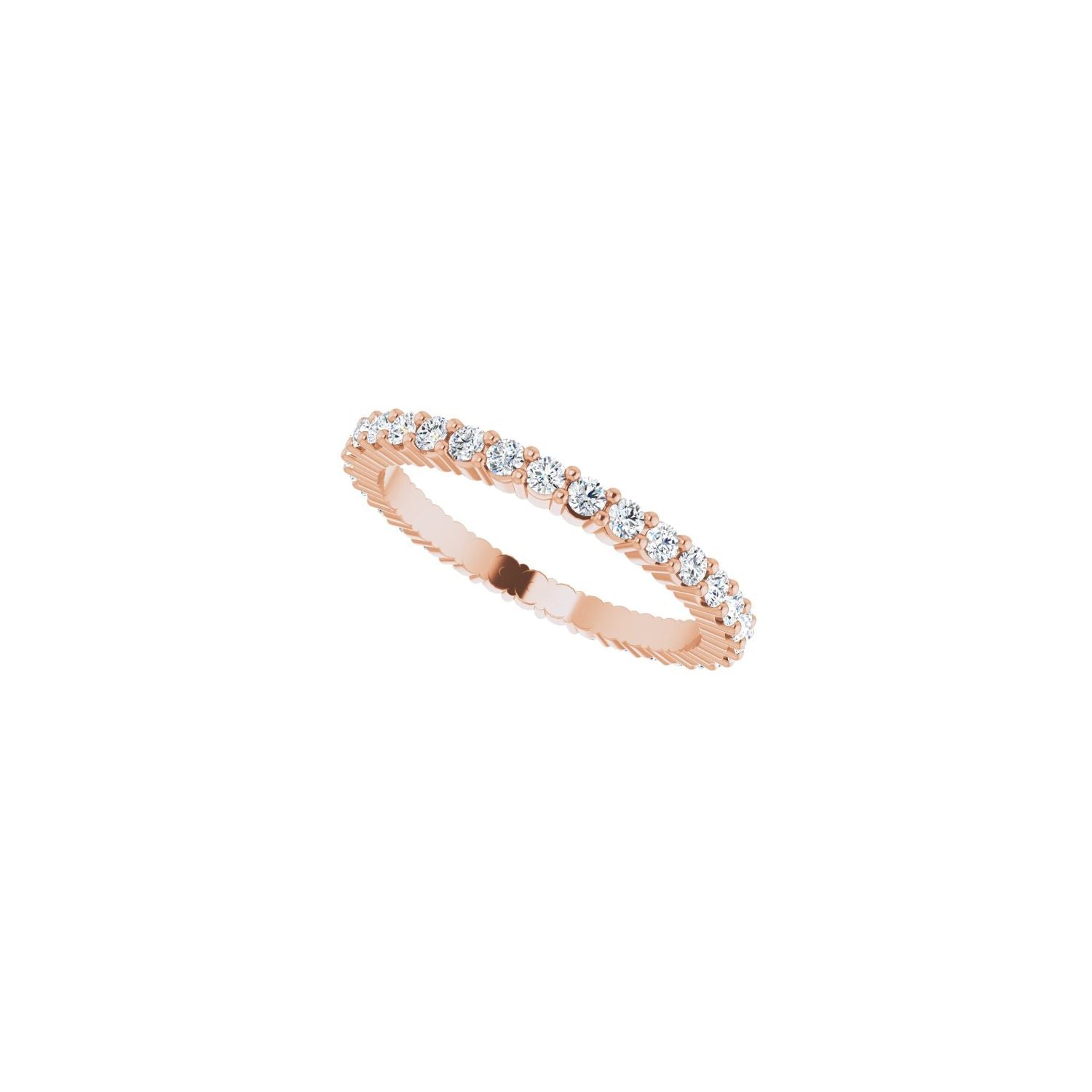 Shared-Prong Eternity Band - Round 1MM-2.5MM | Metal Type=14K Rose Gold | Diamond Size=1.5MM | Image 2