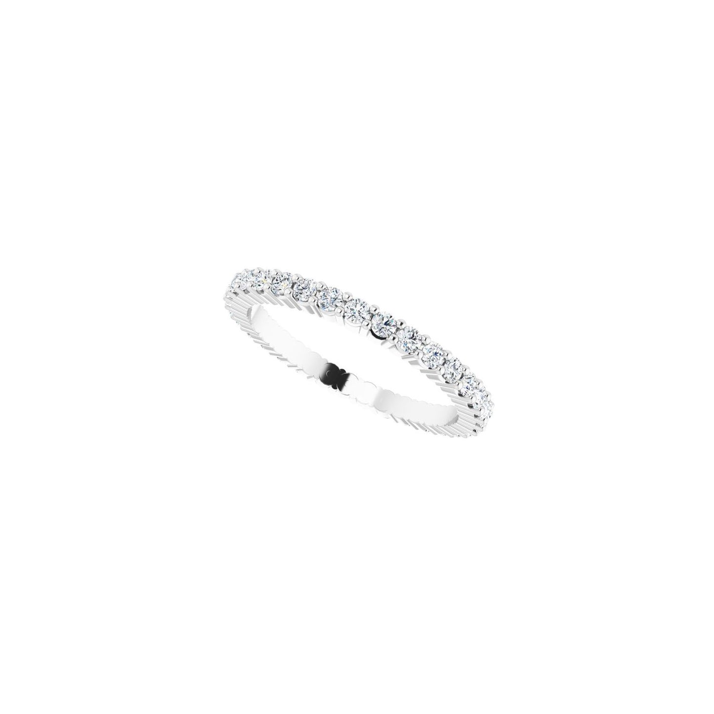Shared-Prong Eternity Band - Round 1MM-2.5MM | Metal Type=14K White Gold | Diamond Size=1.5MM | Image 2