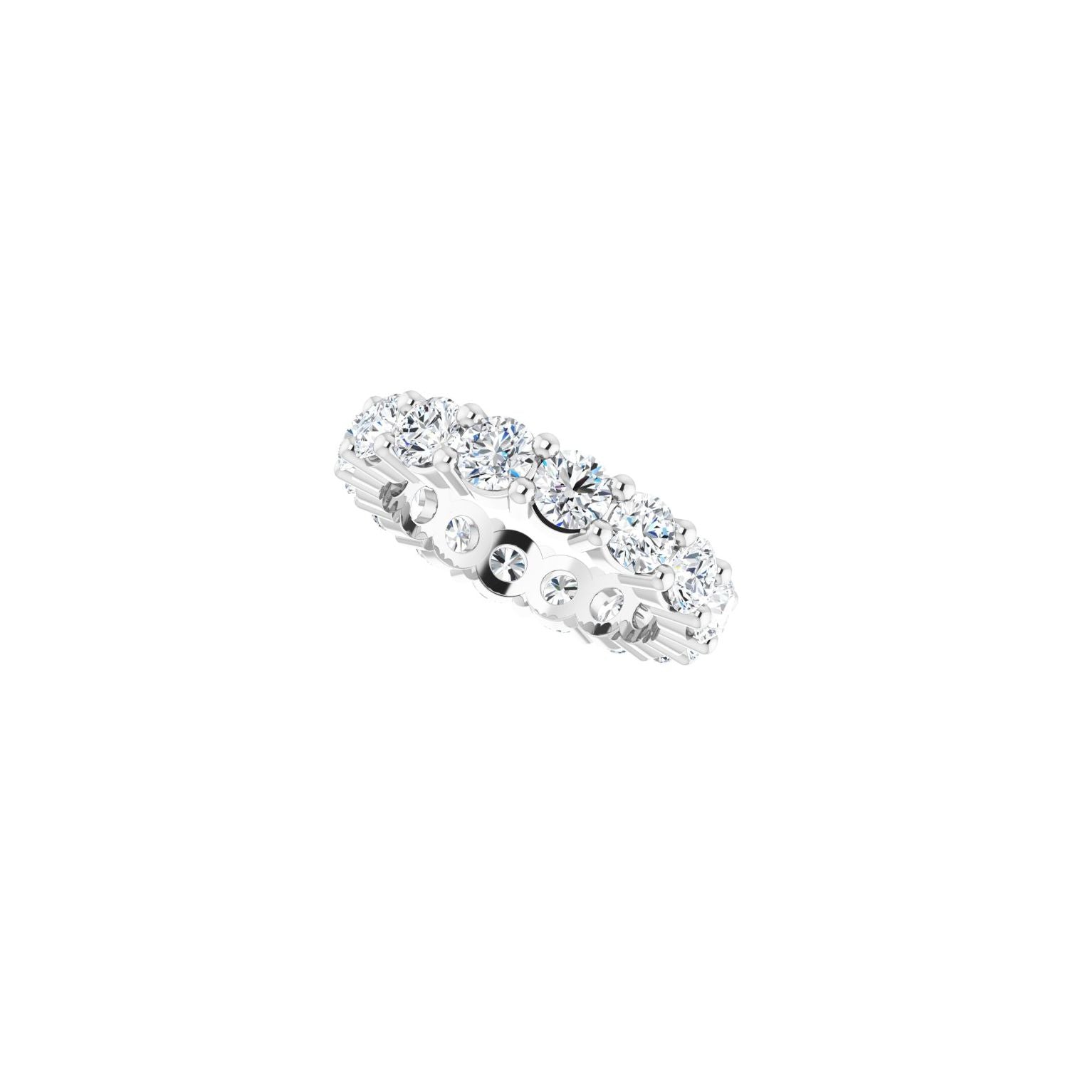 Shared-Prong Eternity Band - Round 3MM-4MM | Metal Type=14K White Gold | Diamond Size=3.5MM | Image 2