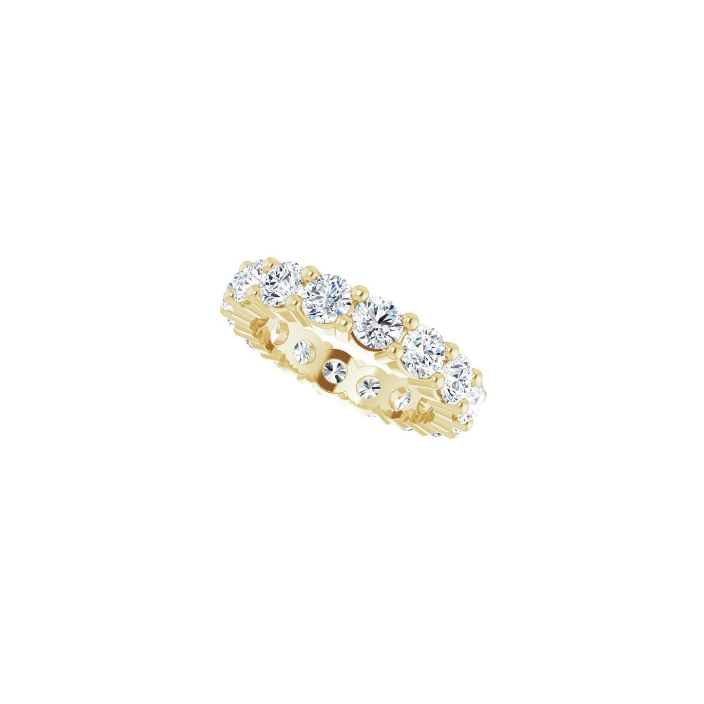 Shared-Prong Eternity Band - Round 3MM-4MM | Metal Type=14K Yellow Gold | Diamond Size=3.5MM | Image 2