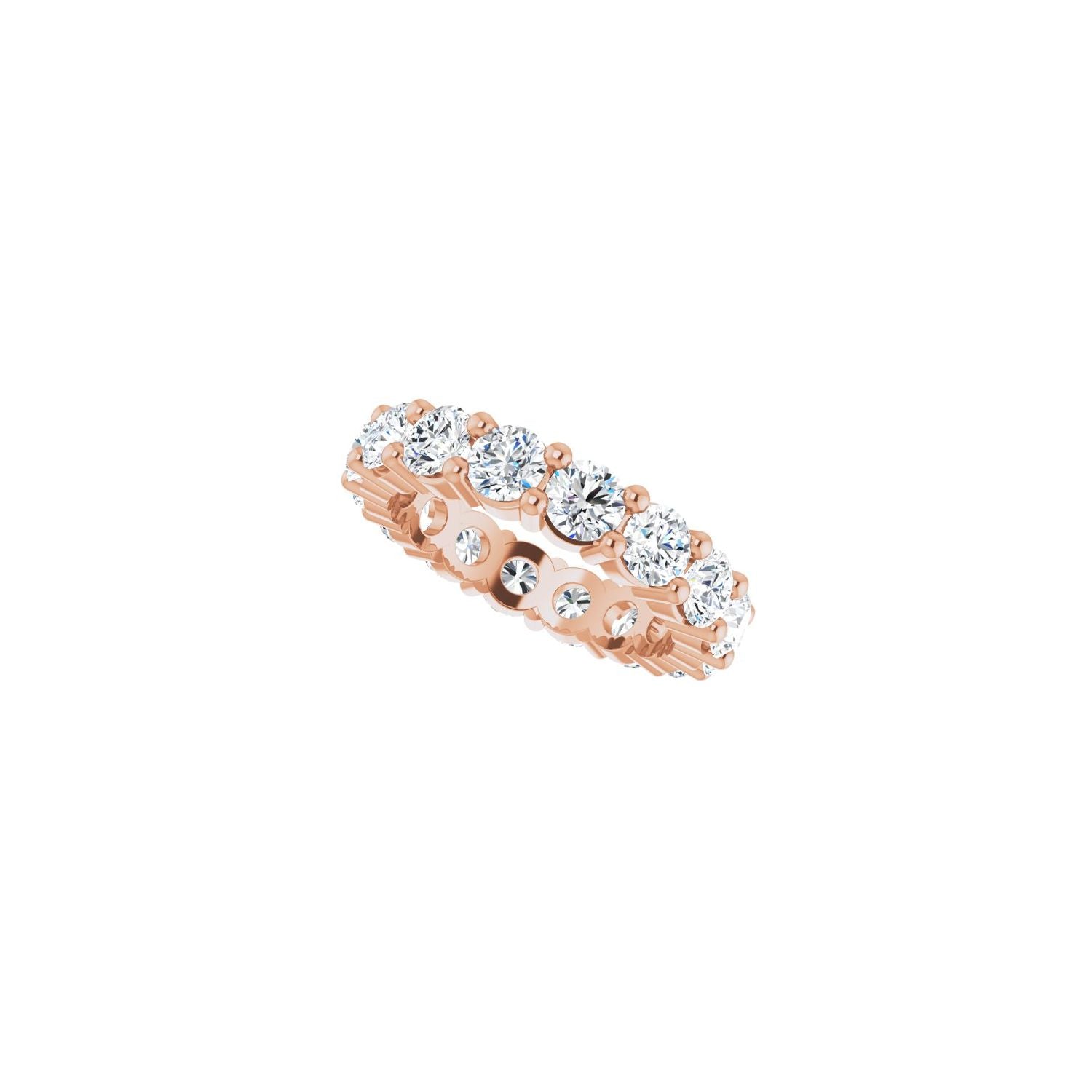 Shared-Prong Eternity Band - Round 3MM-4MM | Metal Type=14K Rose Gold | Diamond Size=3.5MM | Image 2
