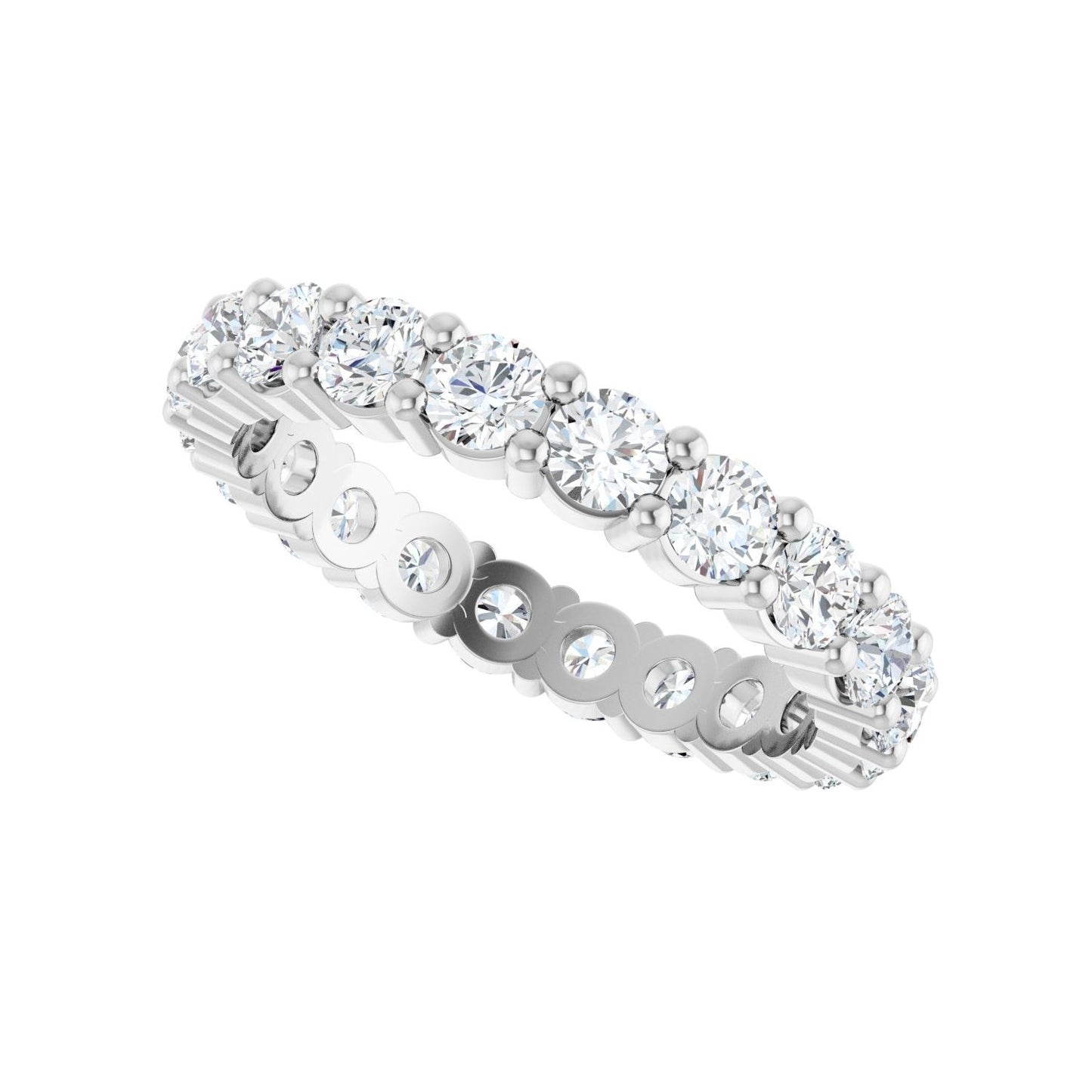 Shared-Prong Eternity Band - Round 3MM-4MM | Metal Type=Platinum | Diamond Size=3MM | Image 2