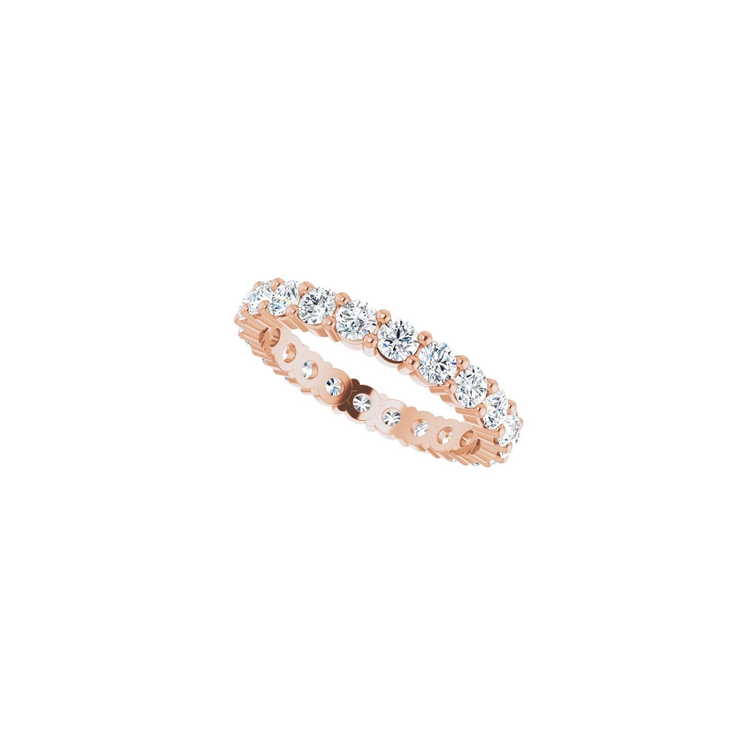 Shared-Prong Eternity Band - Round 3MM-4MM | Metal Type=14K Rose Gold | Diamond Size=3MM | Image 2
