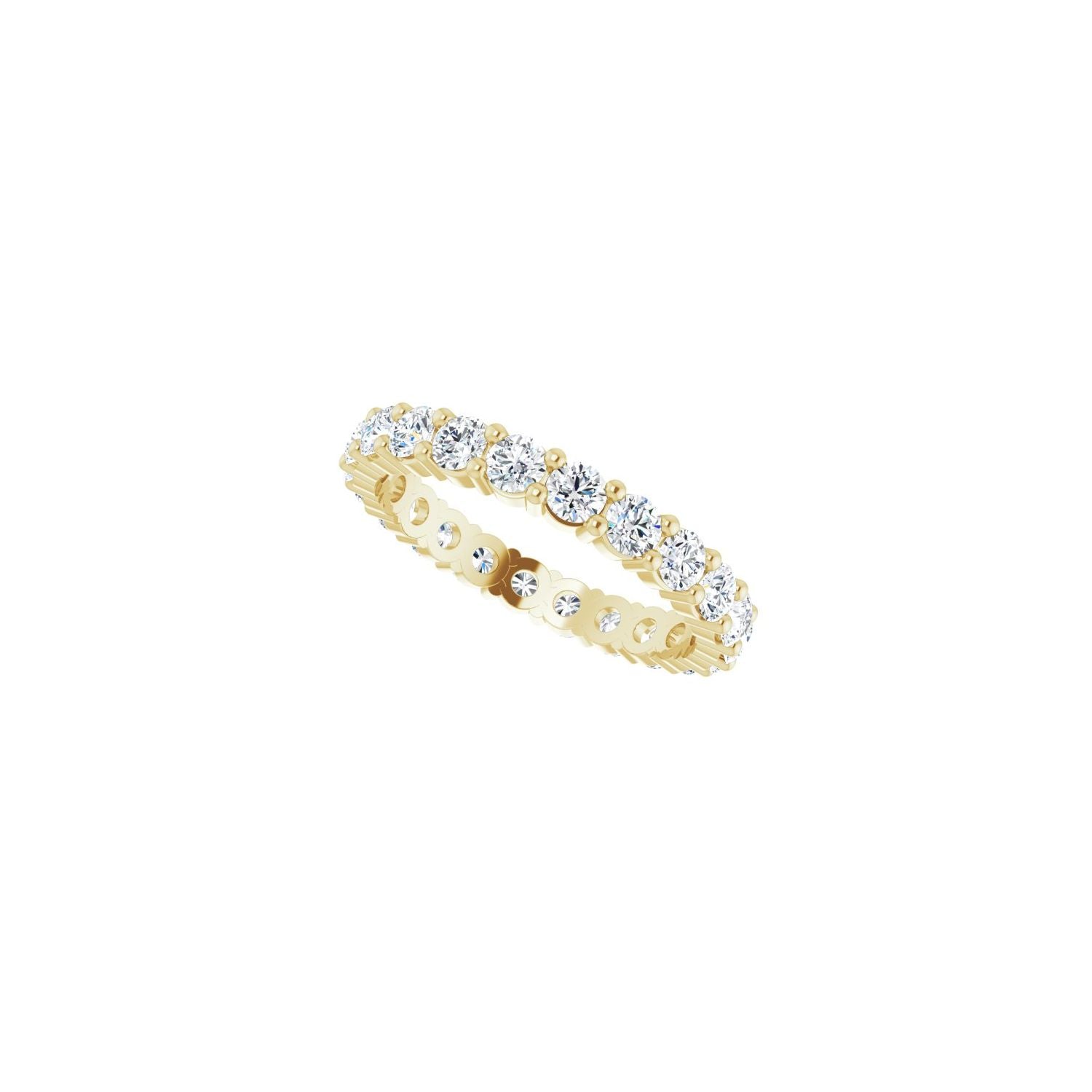 Shared-Prong Eternity Band - Round 3MM-4MM | Metal Type=14K Yellow Gold | Diamond Size=3MM | Image 2