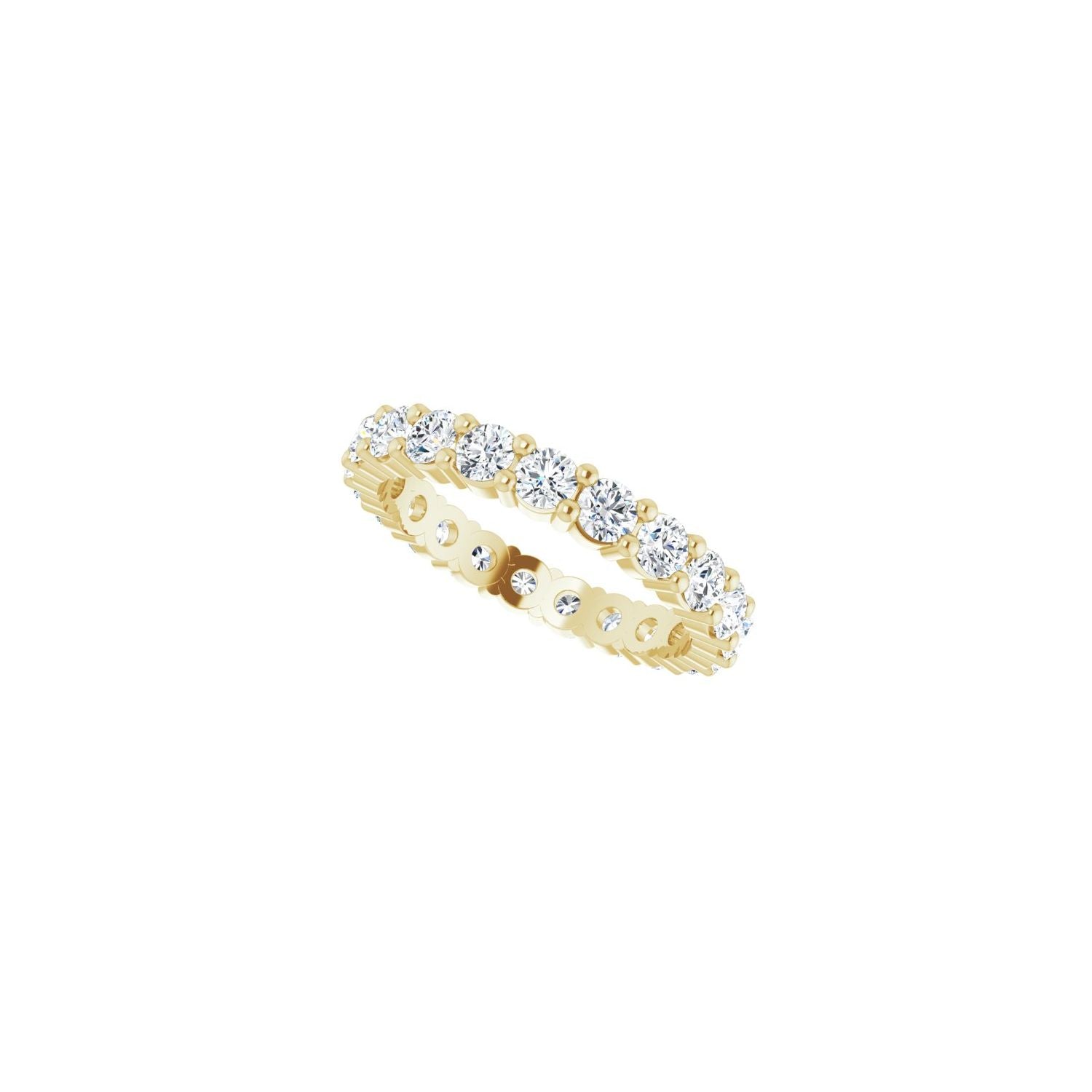Shared-Prong Eternity Band - Round 1MM-2.5MM | Metal Type=14K Yellow Gold | Diamond Size=2.5MM | Image 2