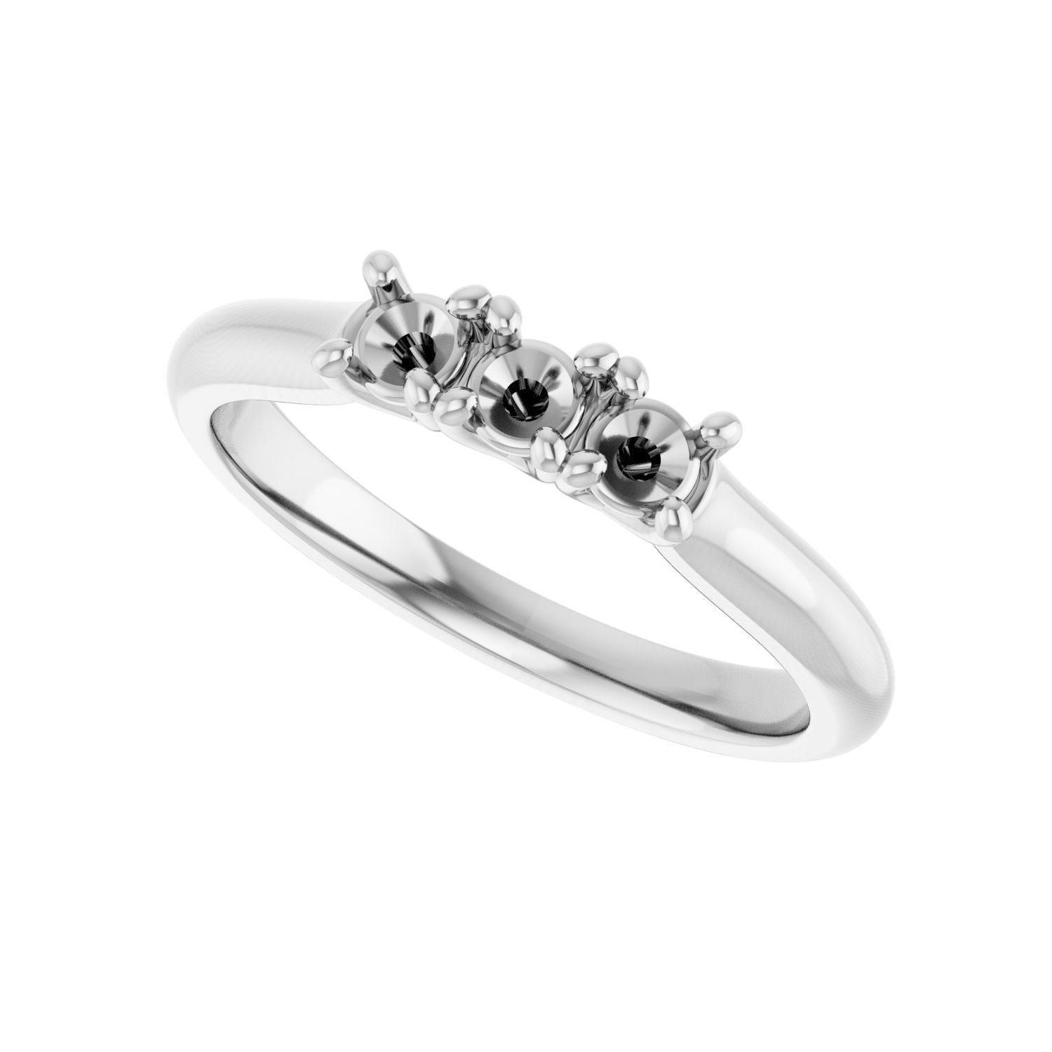 Three-Stone Anniversary Band - Round 3MM-4MM | Metal Type=14K White Gold | Diamond Size=3MM | Image 2