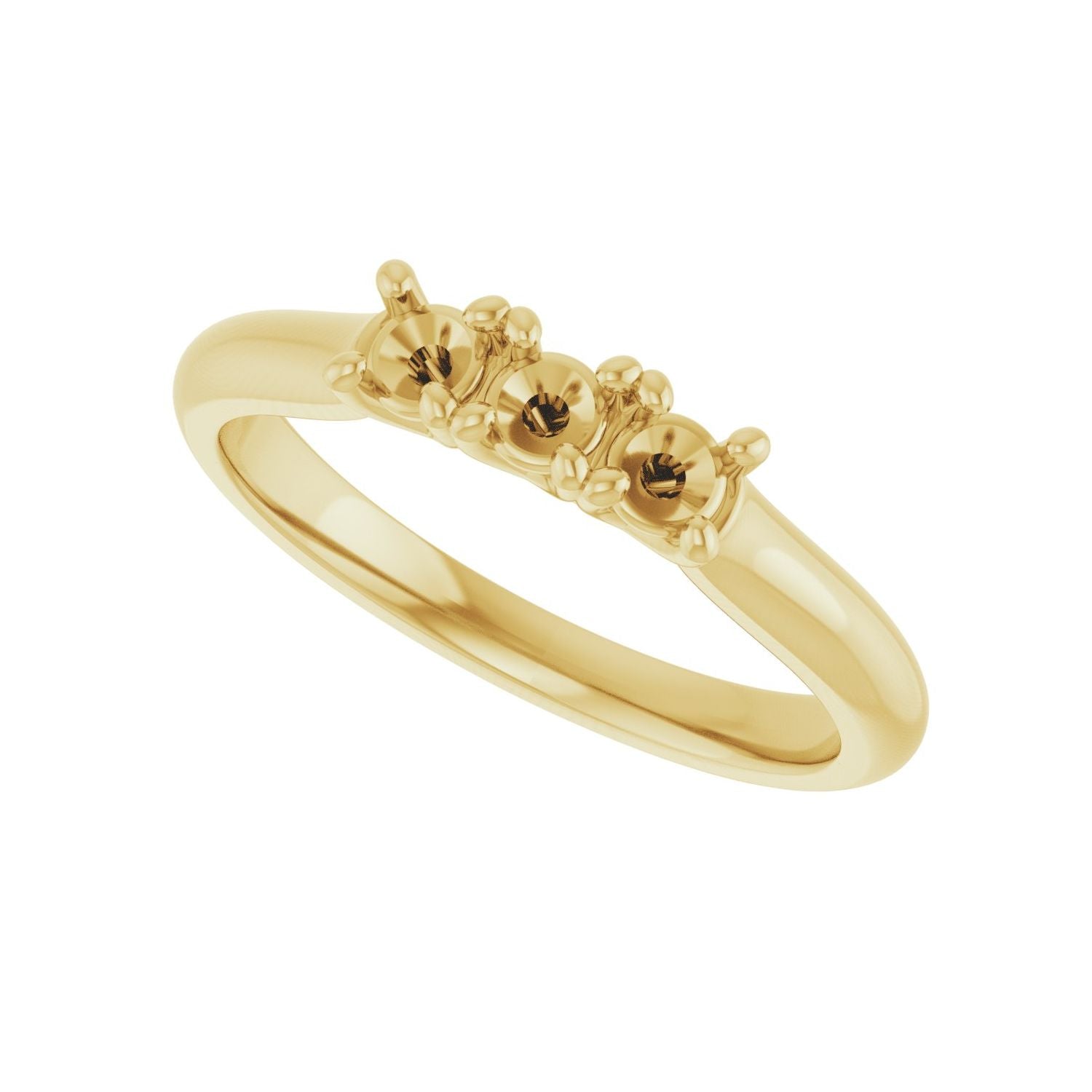 Three-Stone Anniversary Band - Round 3MM-4MM | Metal Type=14K Yellow Gold | Diamond Size=3MM | Image 2