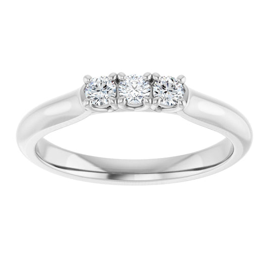 Three-Stone Anniversary Band - Round | Metal Type=14K White Gold | Diamond Size=2.5MM | Image 1