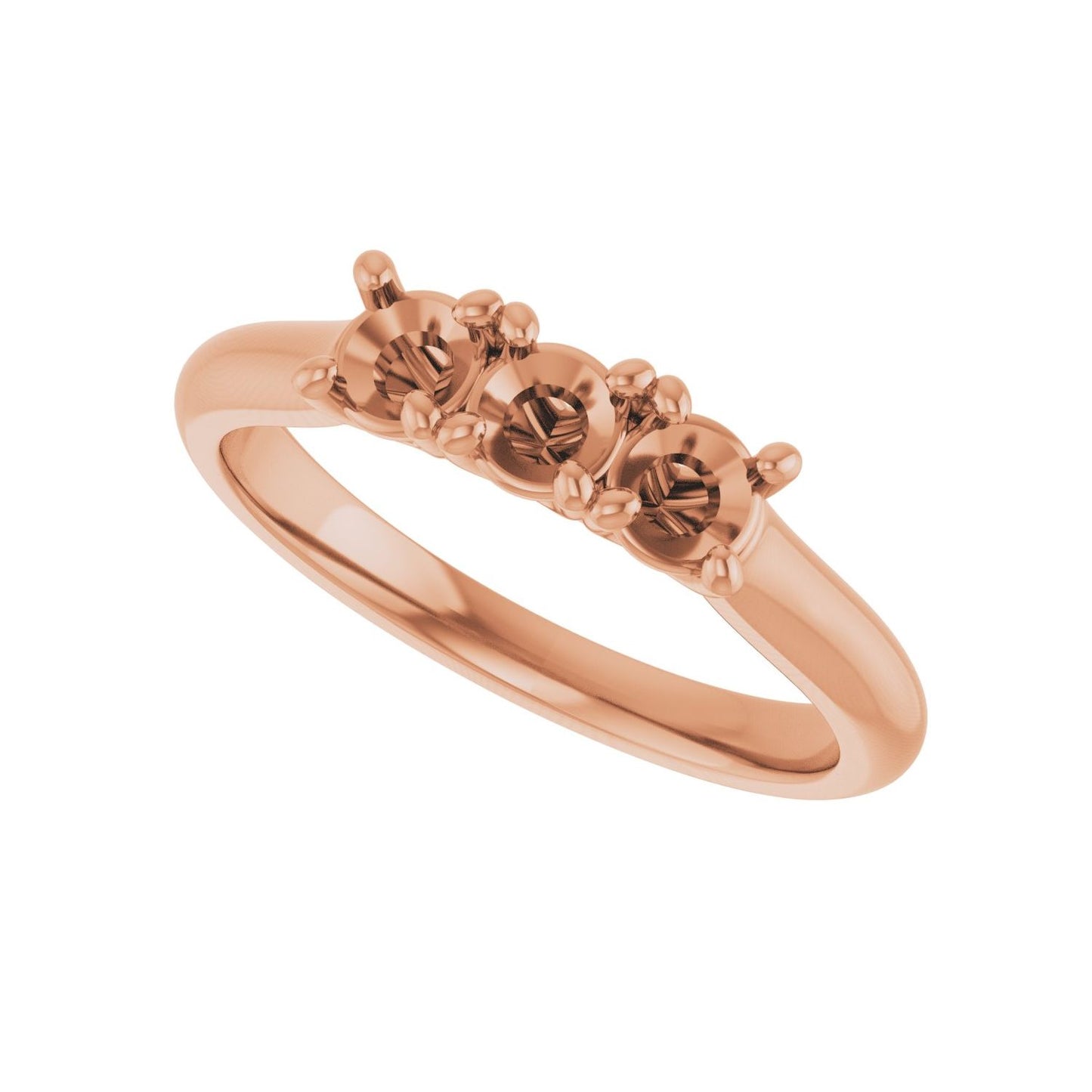 Three-Stone Anniversary Band - Round 3MM-4MM | Metal Type=14K Rose Gold | Diamond Size=3.5MM | Image 2