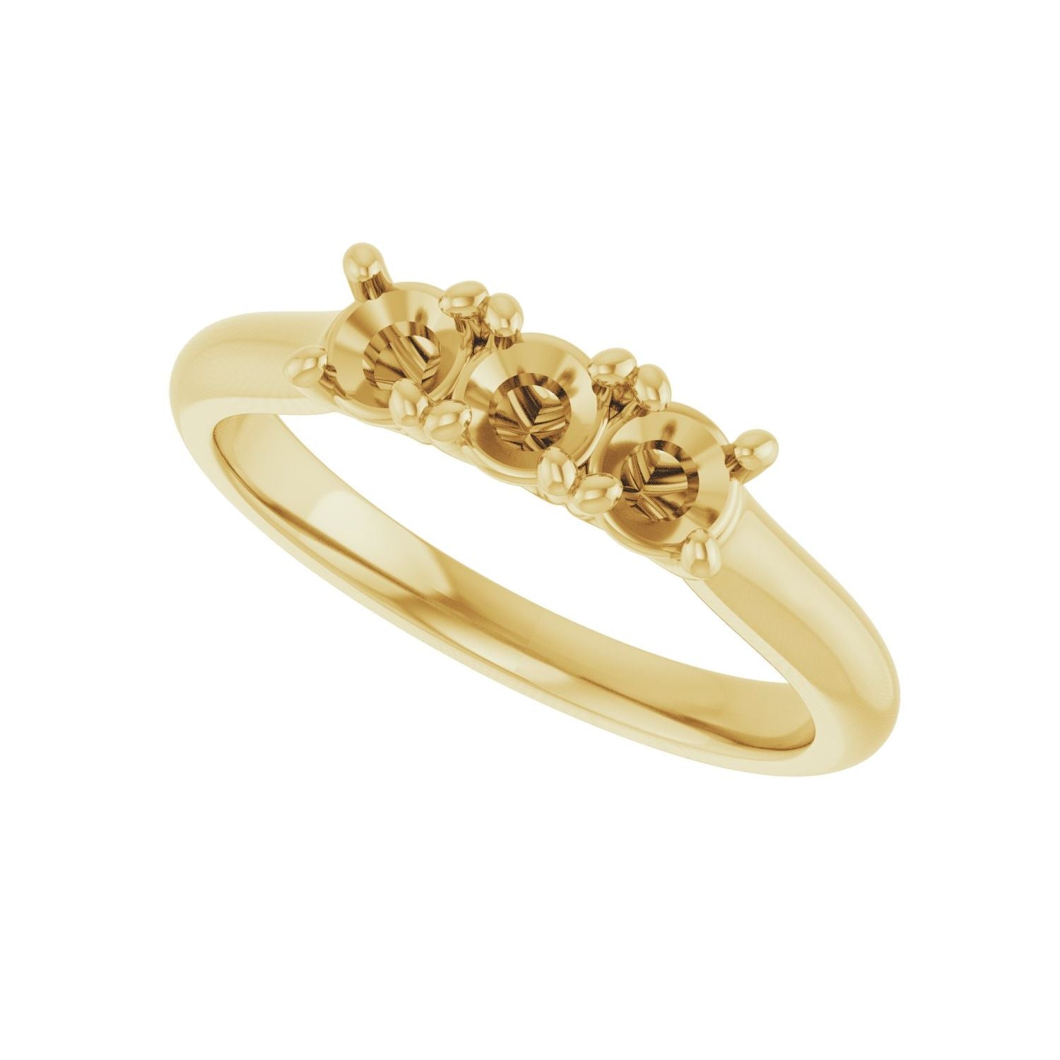 Three-Stone Anniversary Band - Round 3MM-4MM | Metal Type=14K Yellow Gold | Diamond Size=3.5MM | Image 2