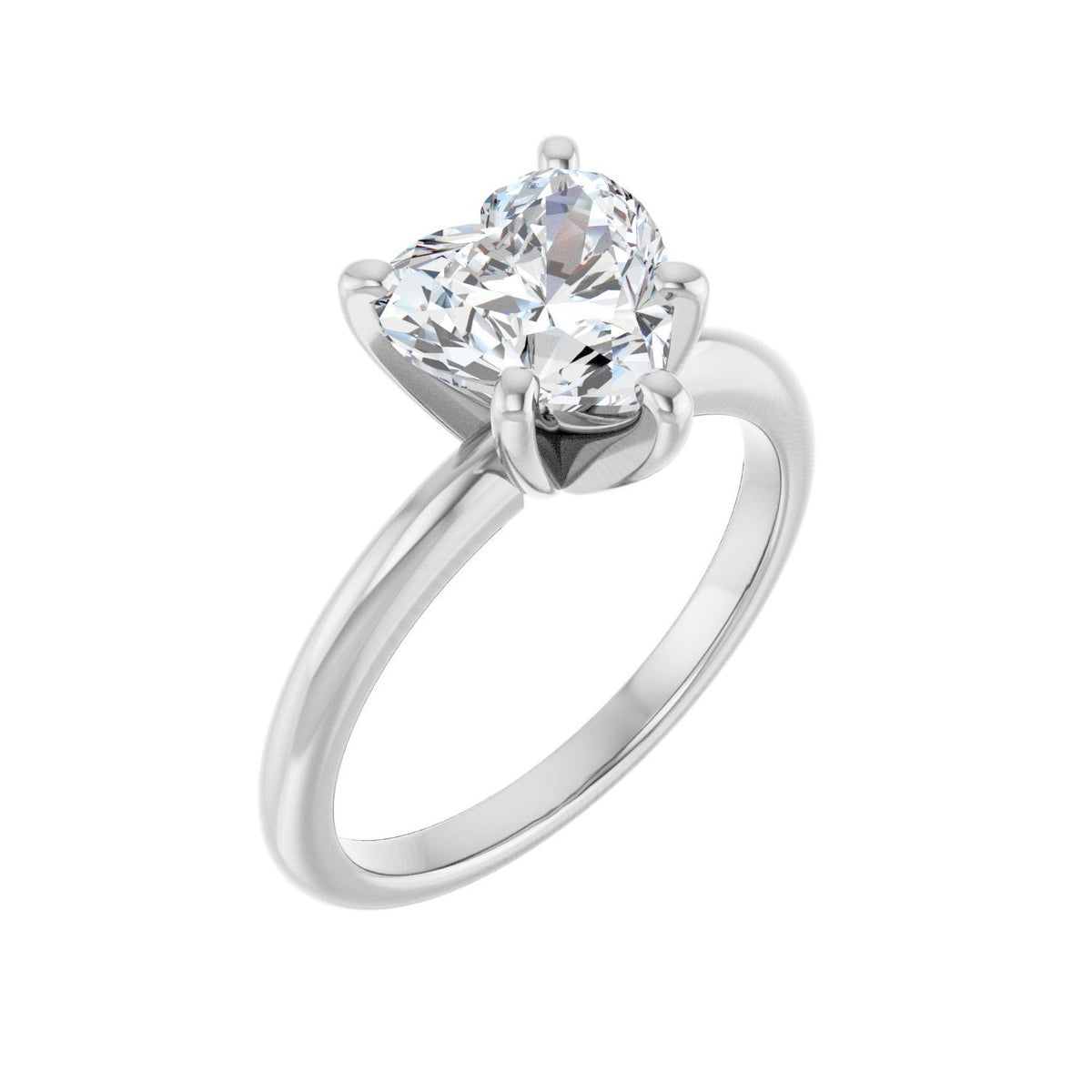 Heart Solitaire Engagement Ring | Metal Type=14K White Gold | Center Stone Size=1.5 CT | Image 2