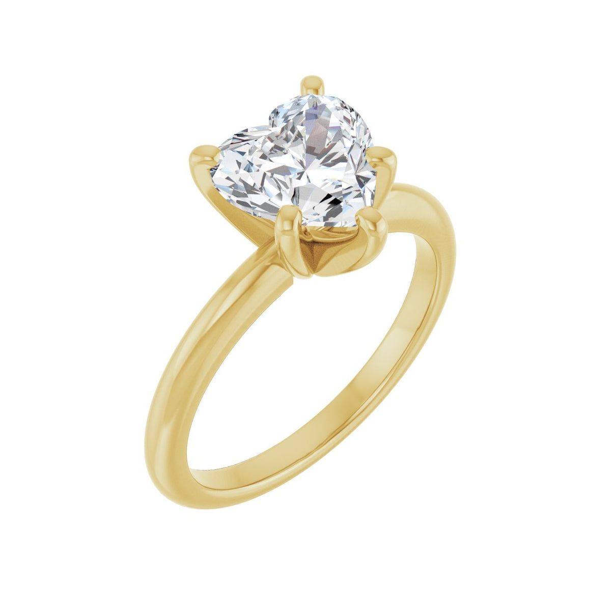 Heart Solitaire Engagement Ring | Metal Type=14K Yellow Gold | Center Stone Size=1.5 CT | Image 2