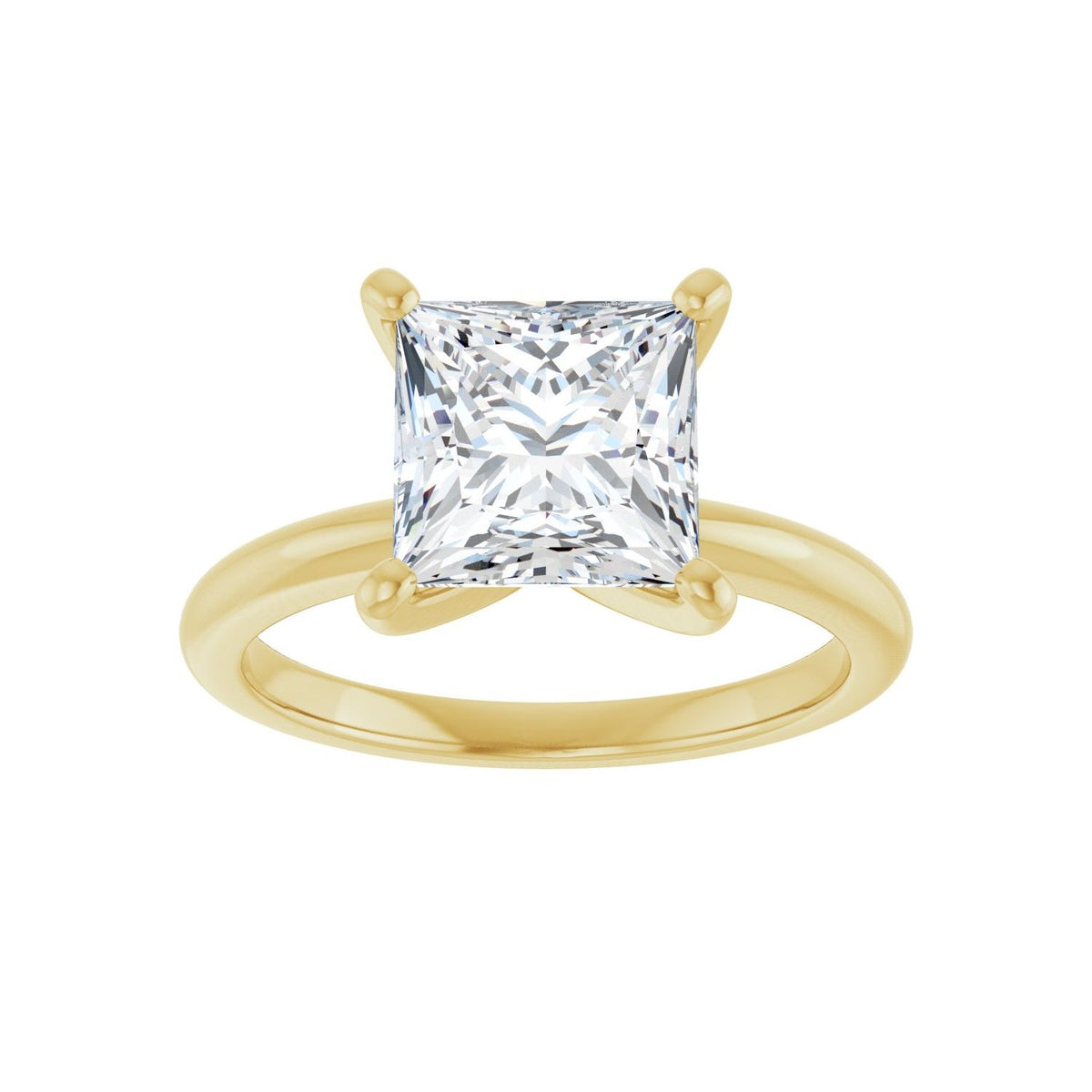 Square Solitaire Engagement Ring | Metal Type=14K Yellow Gold | Center Stone Size=2.5 CT | Image 1