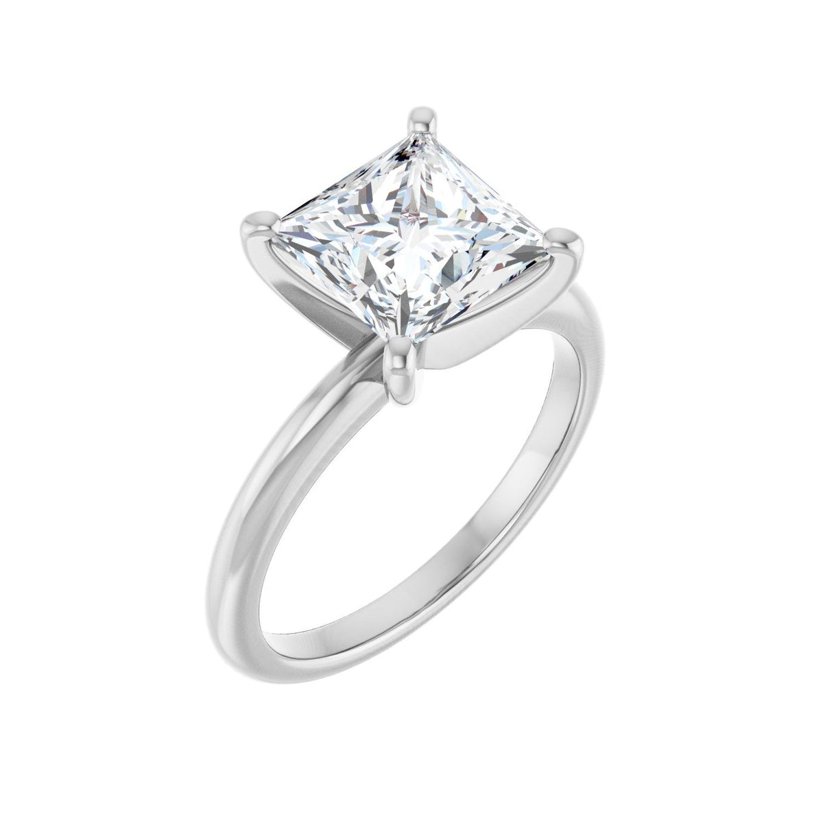 Square Solitaire Engagement Ring | Metal Type=14K White Gold | Center Stone Size=2.5 CT | Image 2