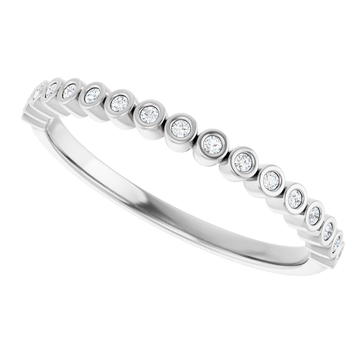 Bezel-Set Anniversary Band - Round | Metal Type=14K White Gold | Diamond Size=1MM | Image 3