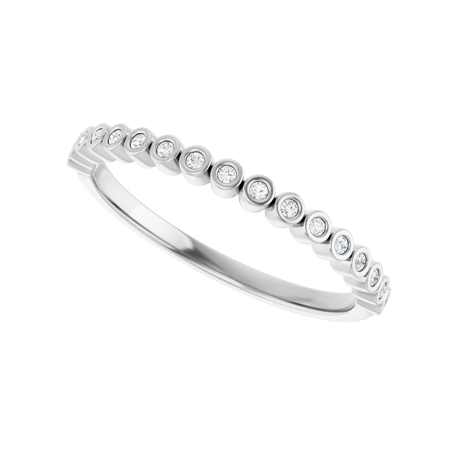 Bezel-Set Anniversary Band - Round 1MM-2.5MM | Metal Type=14K White Gold | Diamond Size=1MM | Image 2