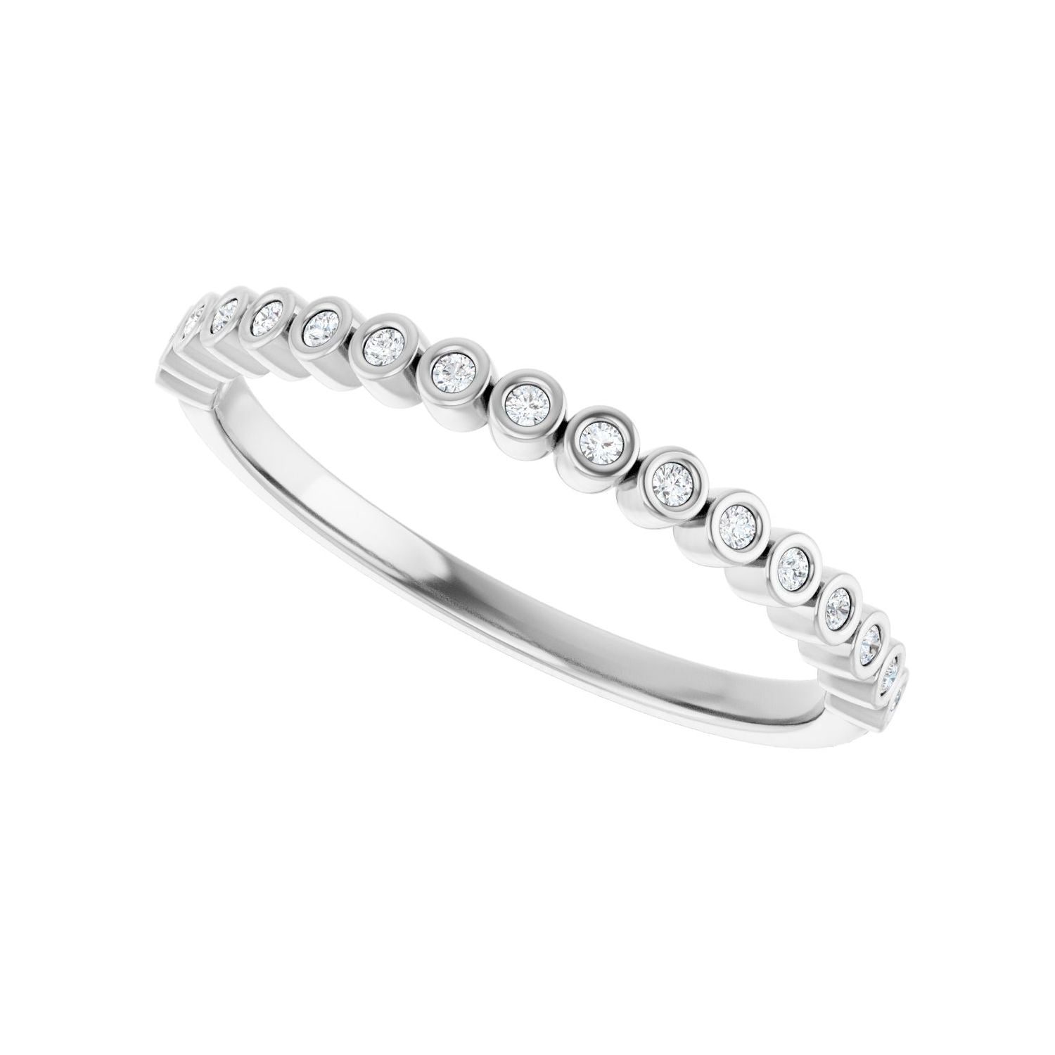 Bezel-Set Anniversary Band - Round 1MM-2.5MM | Metal Type=14K White Gold | Diamond Size=1MM | Image 2