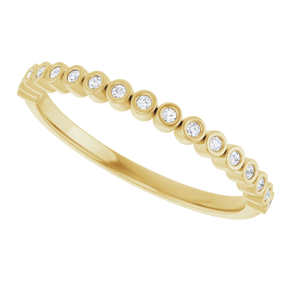 Bezel-Set Anniversary Band - Round | Metal Type=14K Yellow Gold | Diamond Size=1MM | Image 3