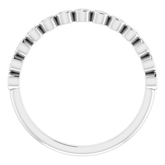 Bezel-Set Anniversary Band - Round | Metal Type=14K White Gold | Diamond Size=1.5MM | Image 4